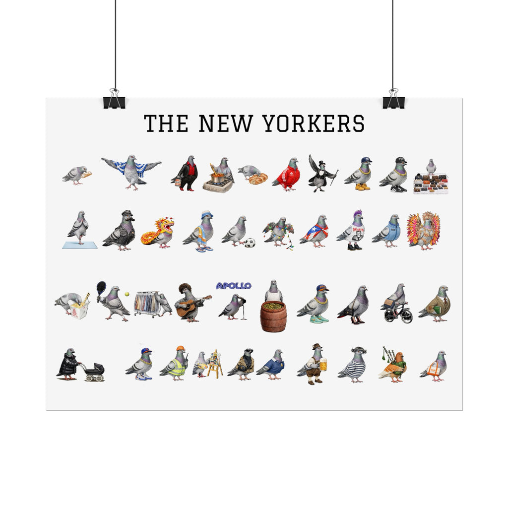 The New Yorkers Neighborhood Pigeons Rolled Poster | NYC Pigeon Gift for Bird Lovers