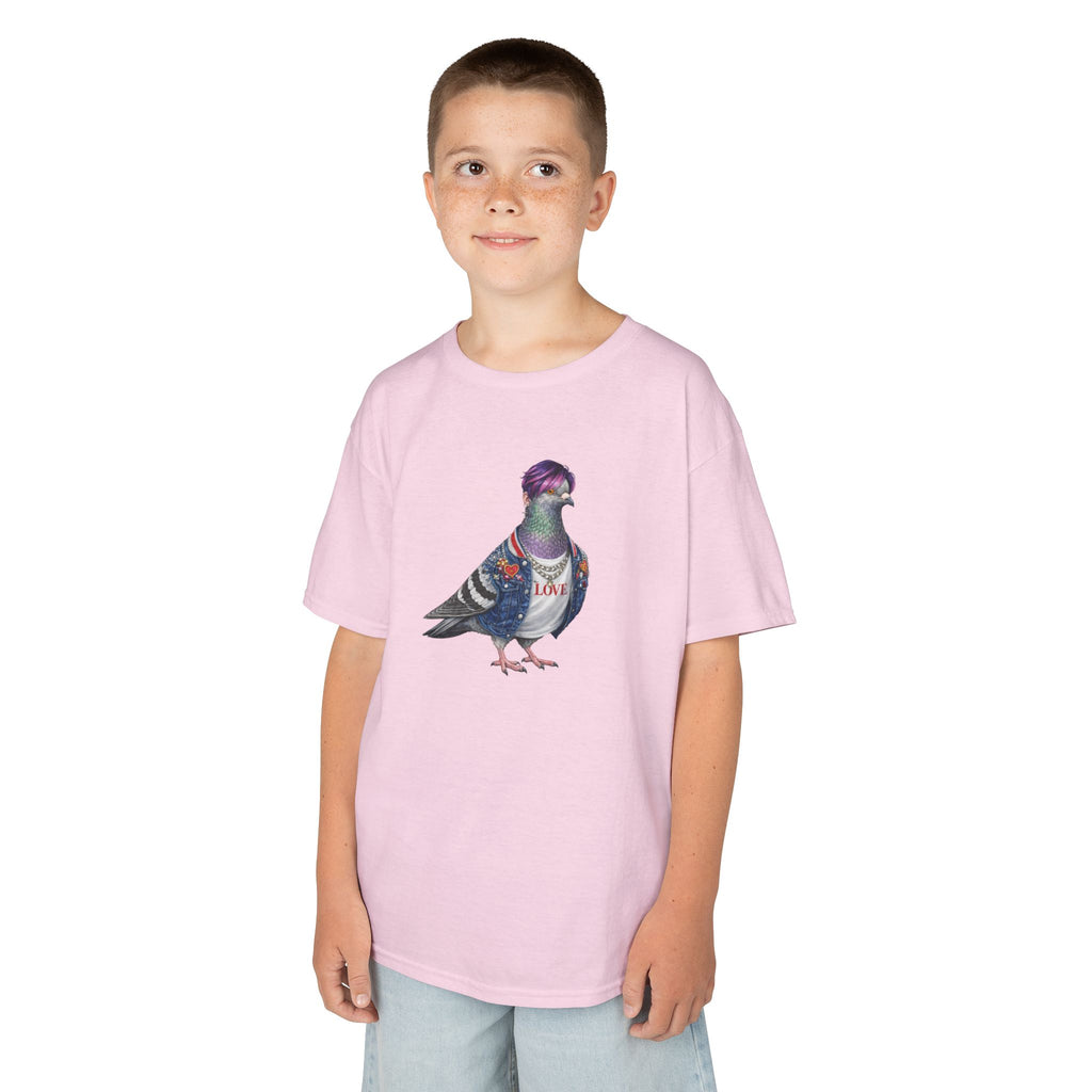 Customizable Koreatown NYC Pigeon Kids KPop Tee — Cute Bird K-Pop T-Shirt for Children
