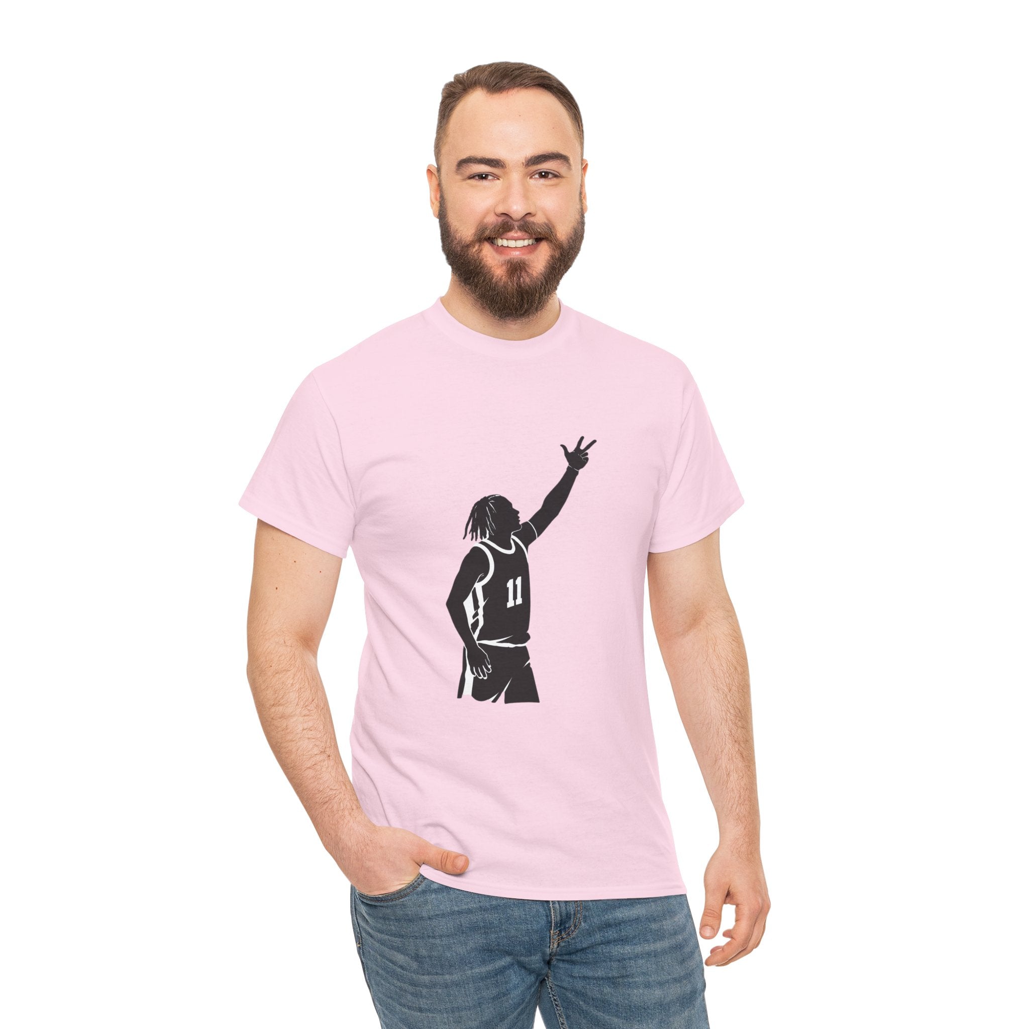 Customizable Jalen Brunson 3 Points Celly T-Shirt | New York Basketball Tee