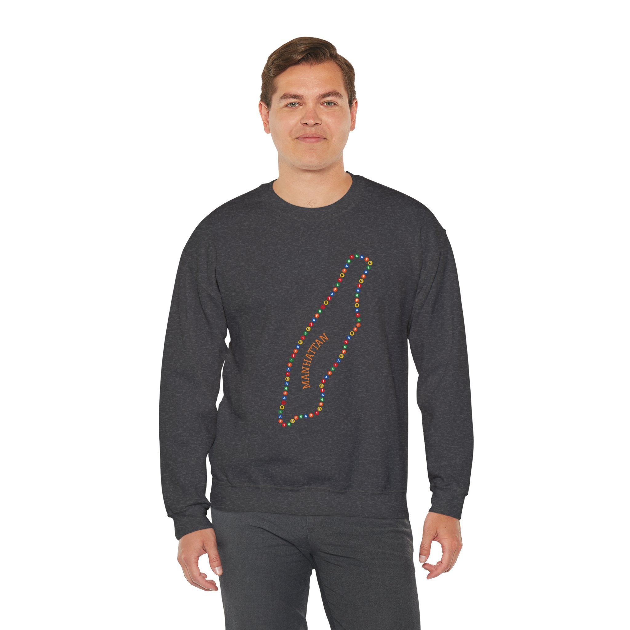 Manhattan Map Subway Signs Sweatshirt | NYC Crewneck Sweater