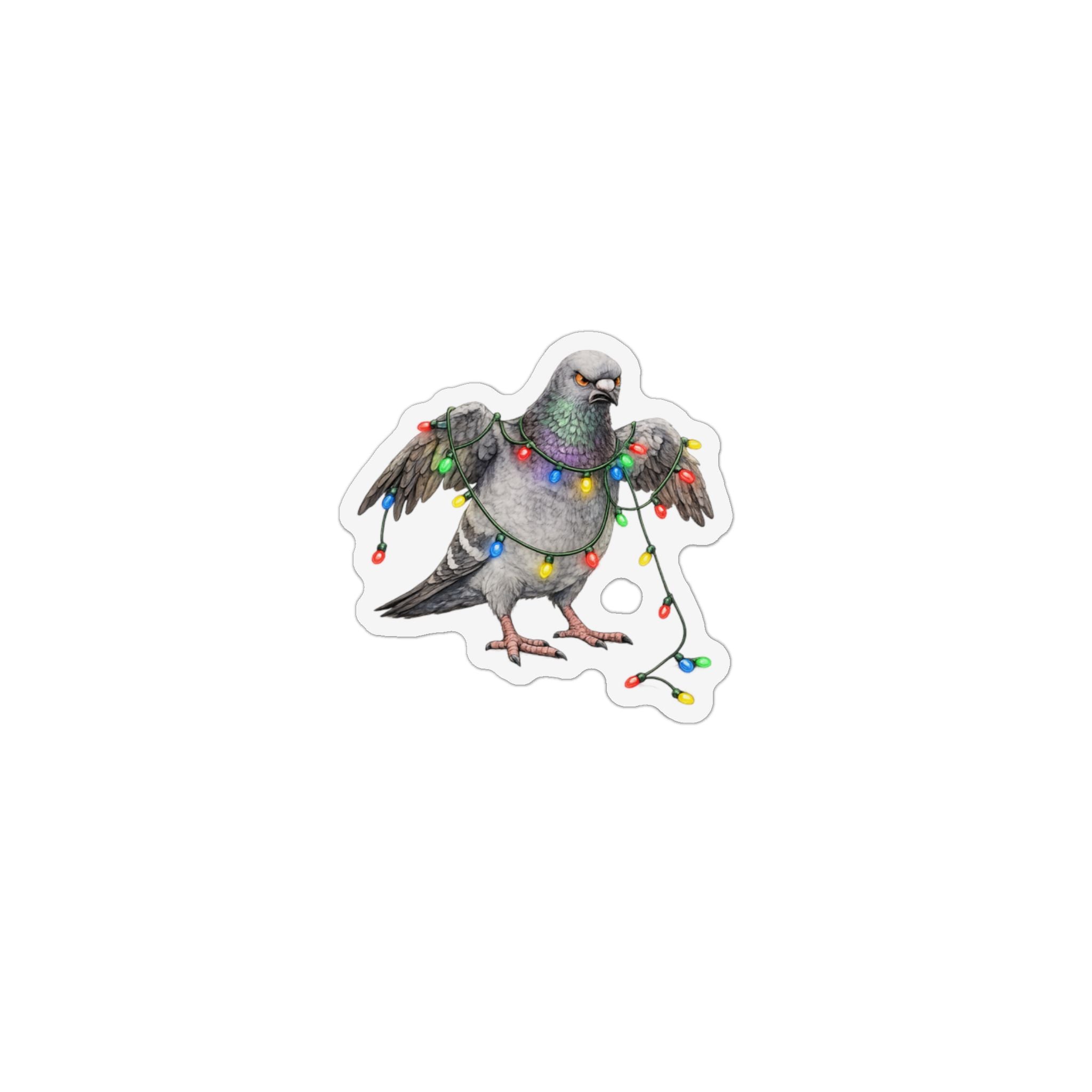 Dyker Height NYC Pigeon Magnet | Christmas Lights Bird Lover Fridge Magnet