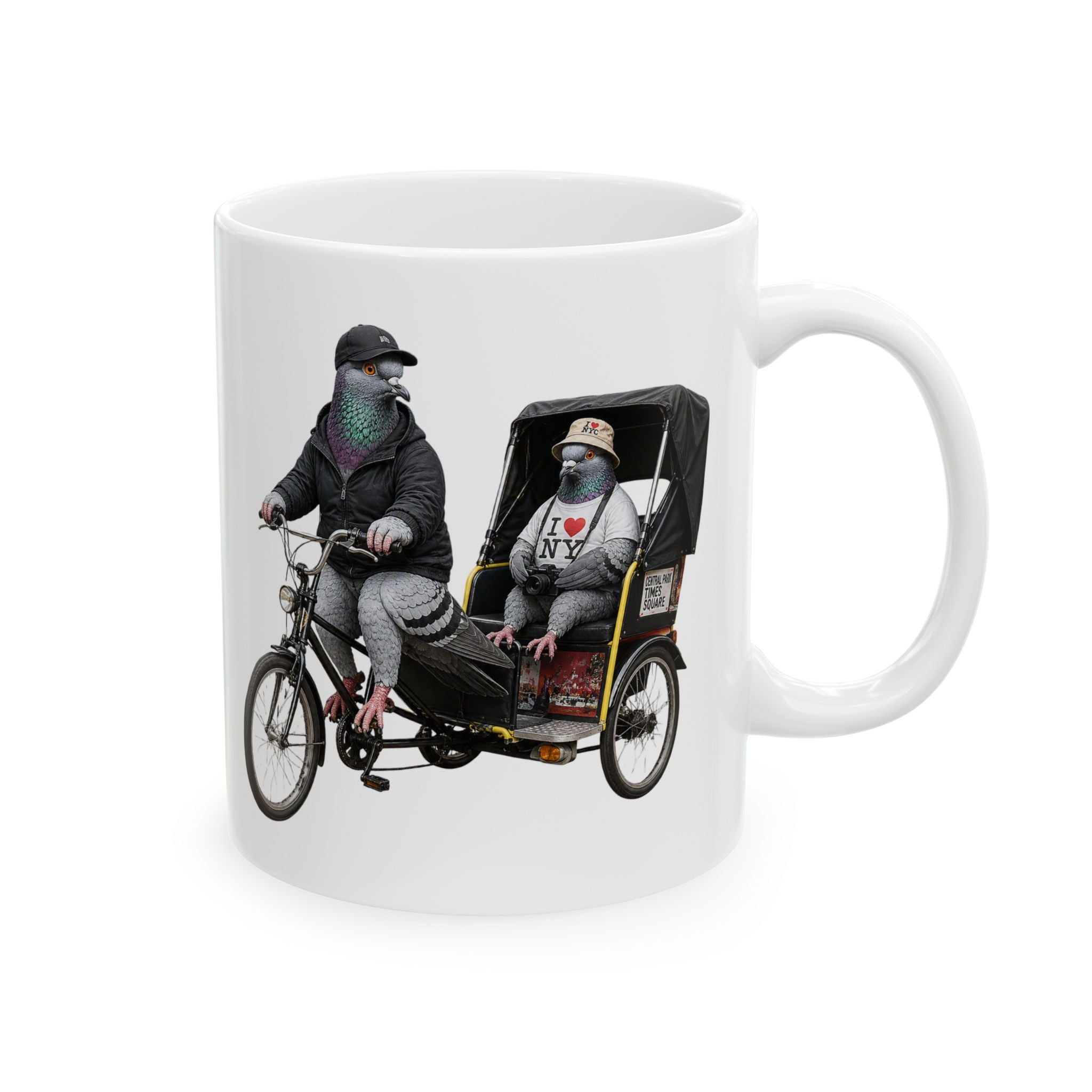 Customizable Times Square NYC Pigeon Mug | New York Bird Lovers Ceramic Coffee Cup