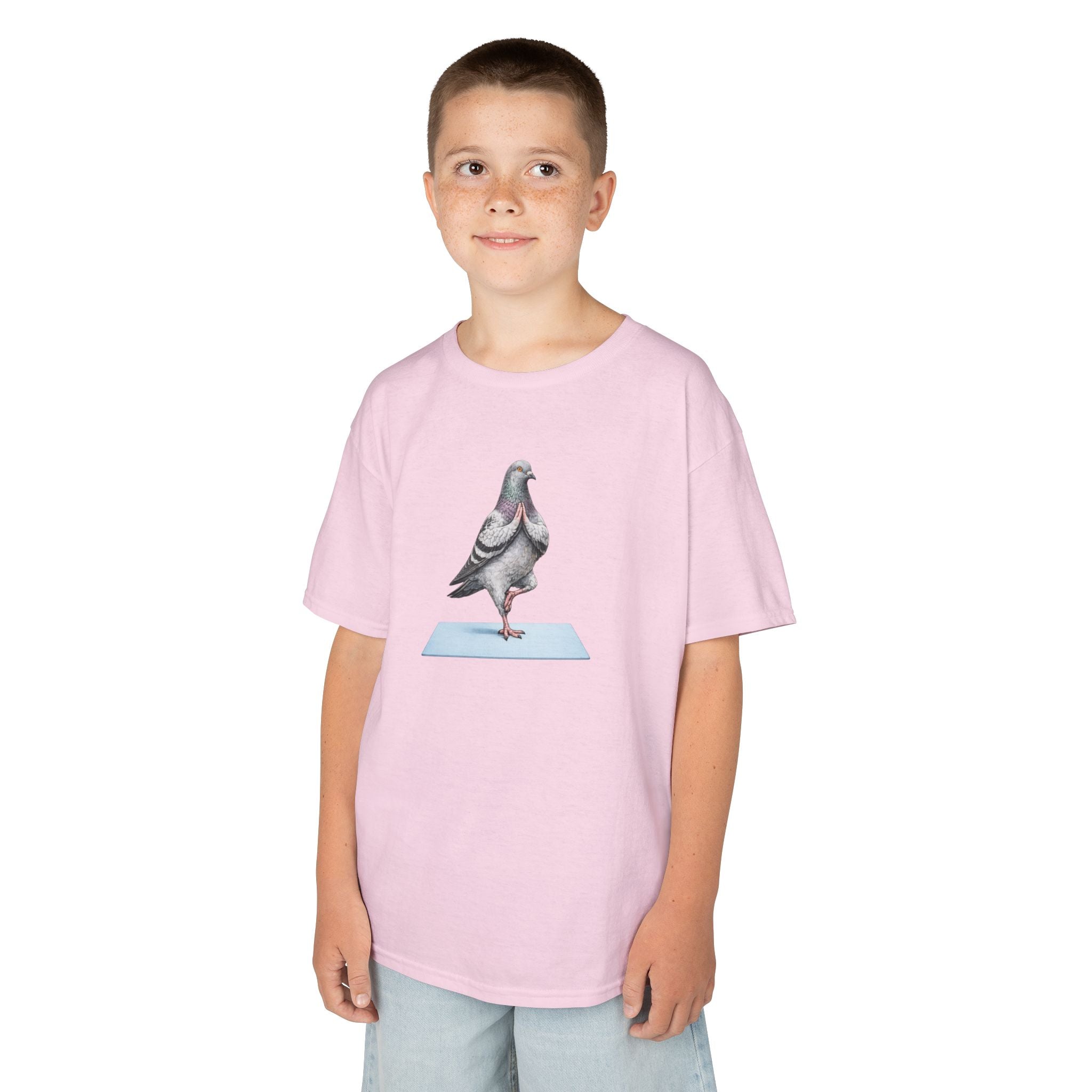 Customizable Central Park NYC Pigeon Kids Yoga Tee — Cute Bird Yoga T-Shirt for Children