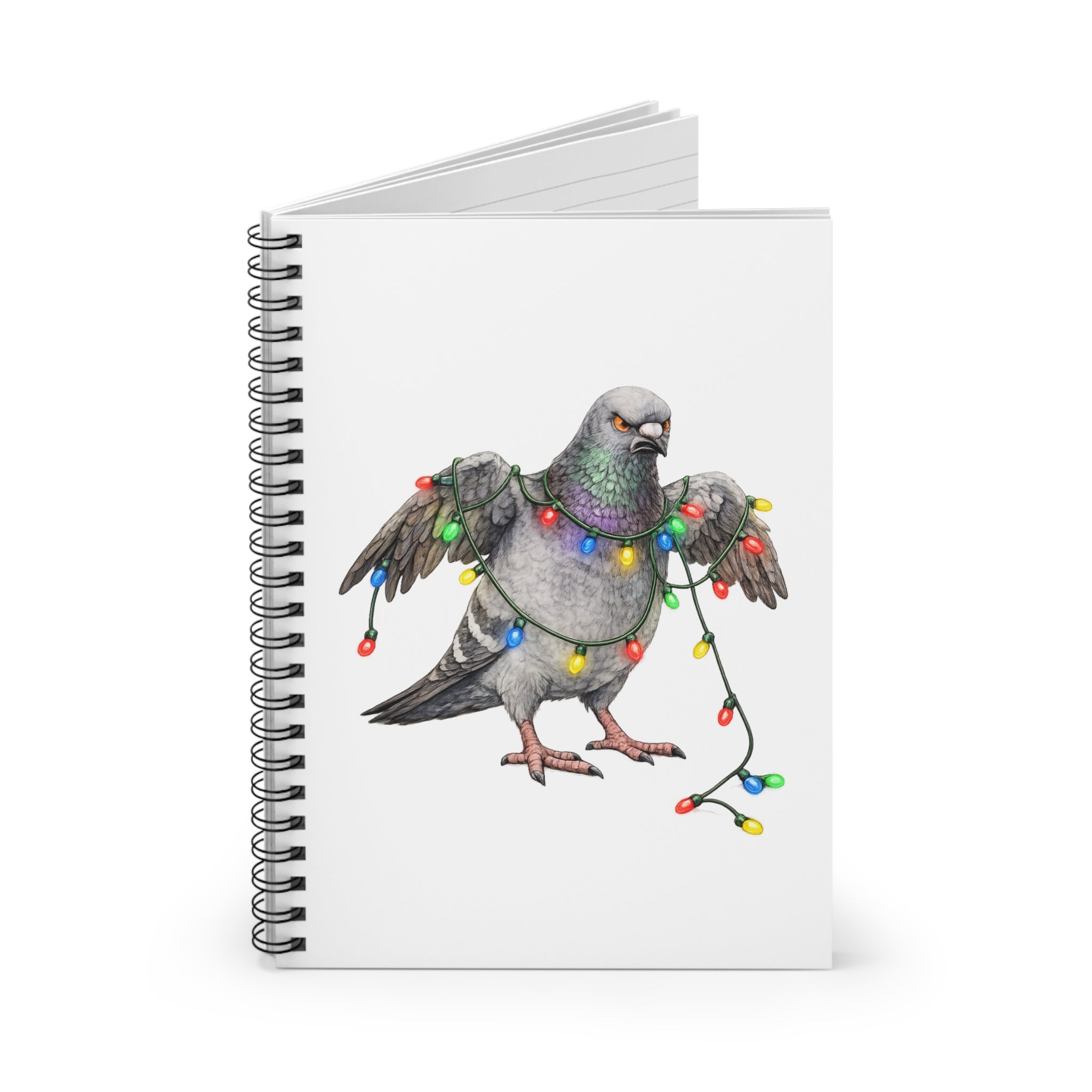 Customizable Dyker Heights NYC Pigeon Spiral Journal | Brooklyn Christmas Lights Dad Bird Lovers Notebook