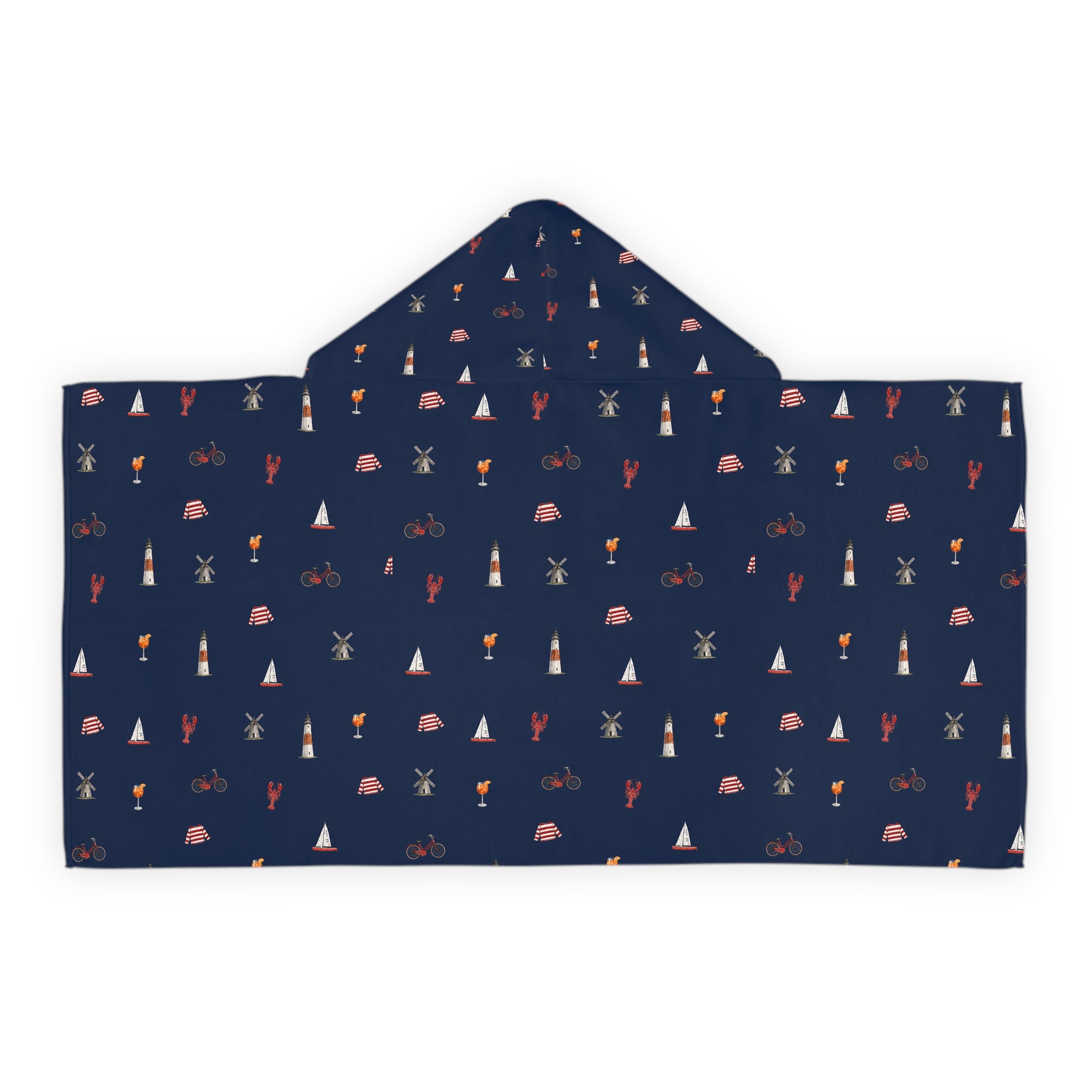 Icons of The Hamptons Navy Blue Hooded Kids Towel — Childrens Towel