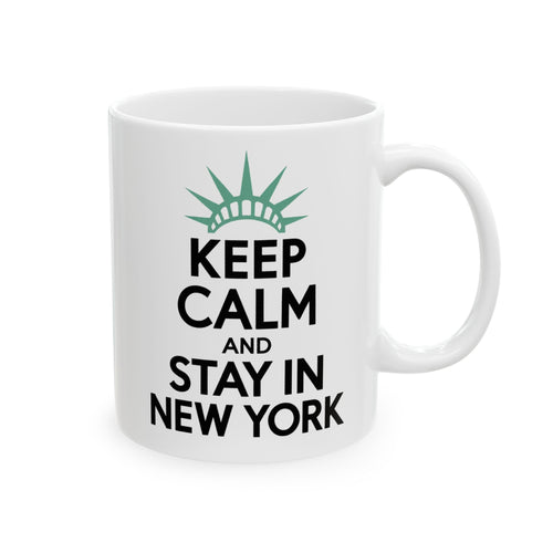 'Keep Calm and Stay in New York' Ceramic Coffee Cup, 11oz