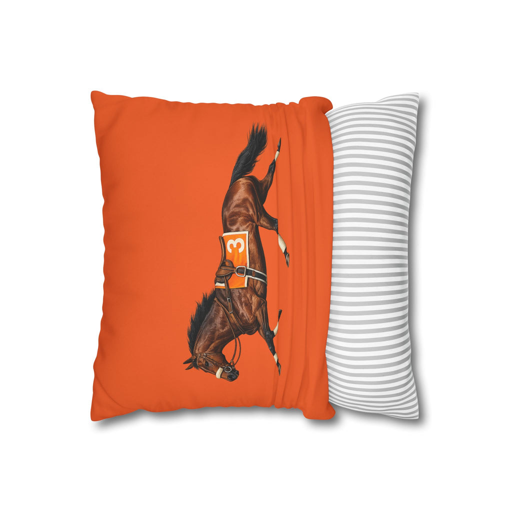 Ozone Park Horse Racing Square 16" x 16" Pillowcase – Throw Pillow Cover (Pillow Not Included)