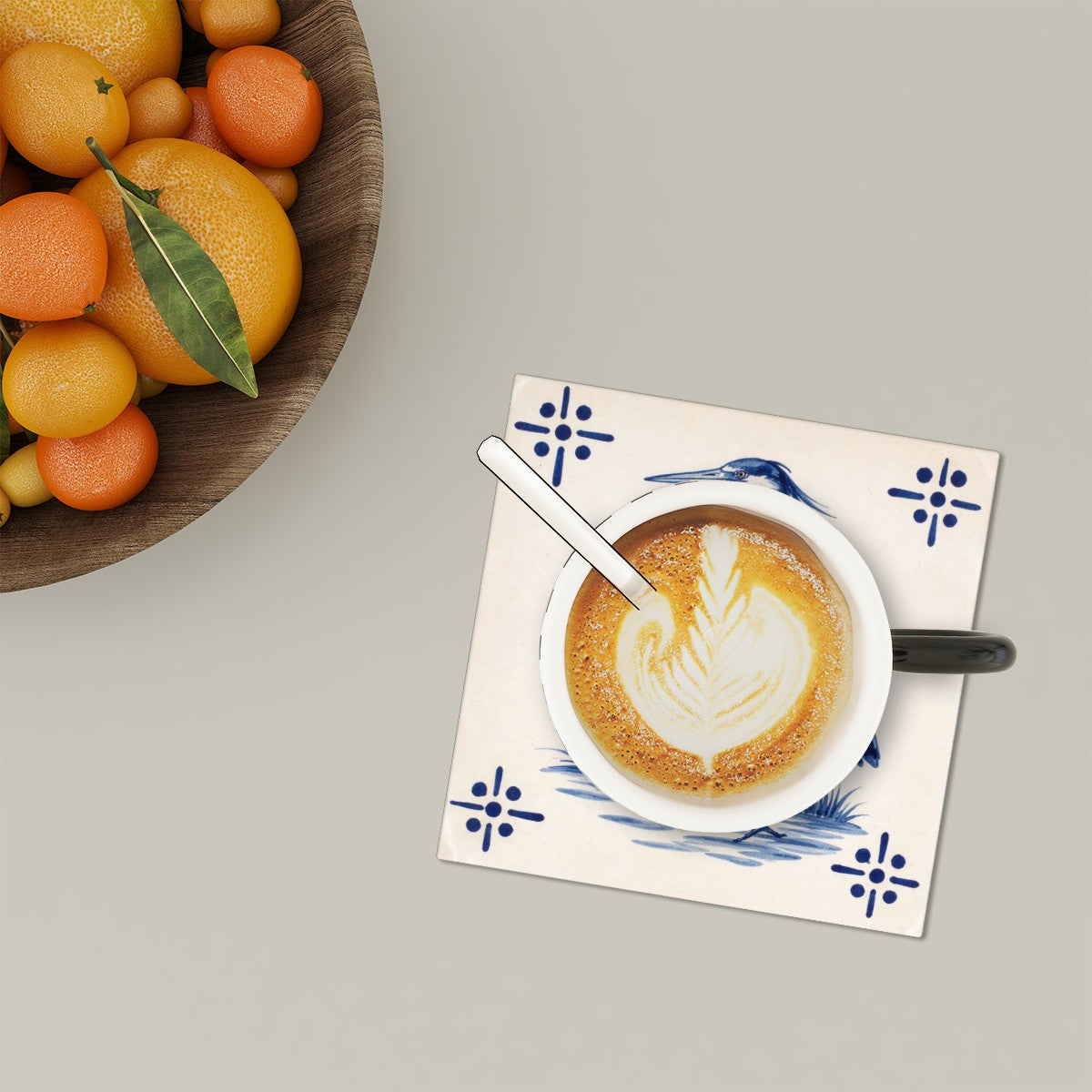 Birds of New York Azulejos Tile-Style 6 piece Square Coaster Set