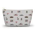 Icons of DUMBO Large Heather Gray Accessory Pouch — T-Bottom Makeup Bag