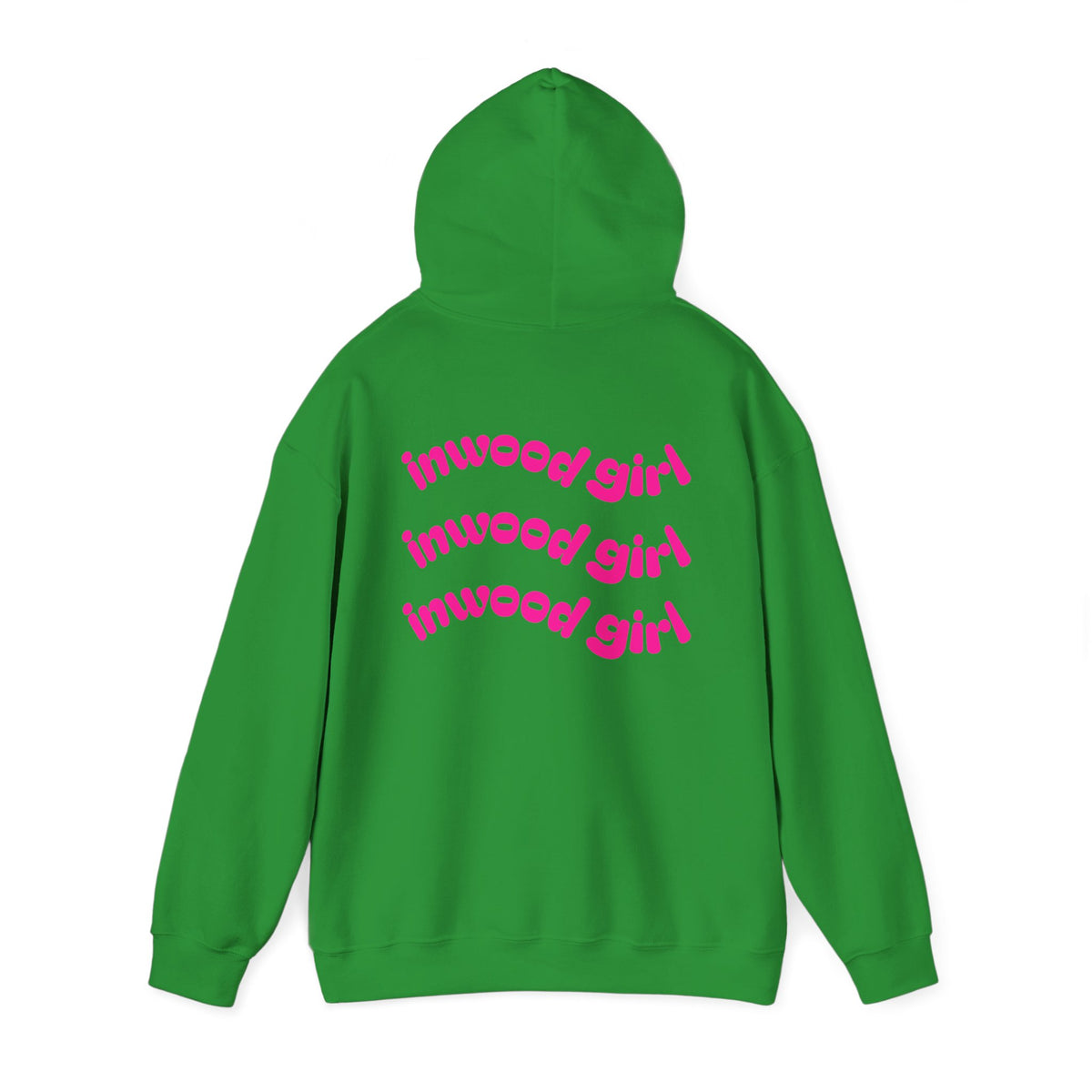 Inwood Girl Hoodie – Retro Pink Wave Back Print Hooded Sweatshirt