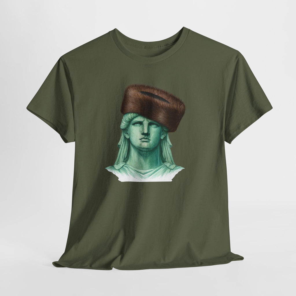 Statue of Liberty Crowned with Shtreimel T-Shirt | NYC Statue Tee