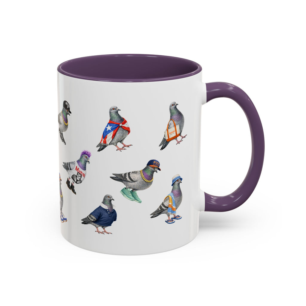 Pigeons of New York Colorful Mug | NYC Pigeon Bird Lovers Coffee Cup