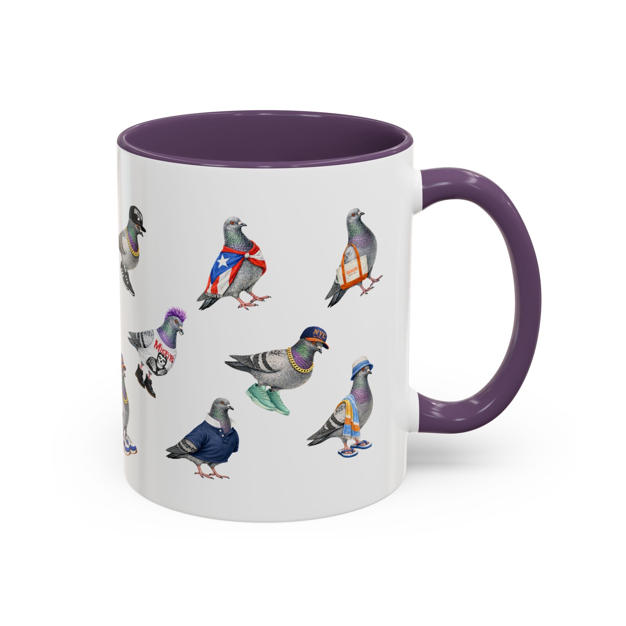 Pigeons of New York Colorful Mug | NYC Pigeon Bird Lovers Coffee Cup