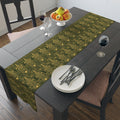 Chrysler Building Art Deco Green & Gold Table Runner — NYC Elegant Geometric Tabletop Dining Decor