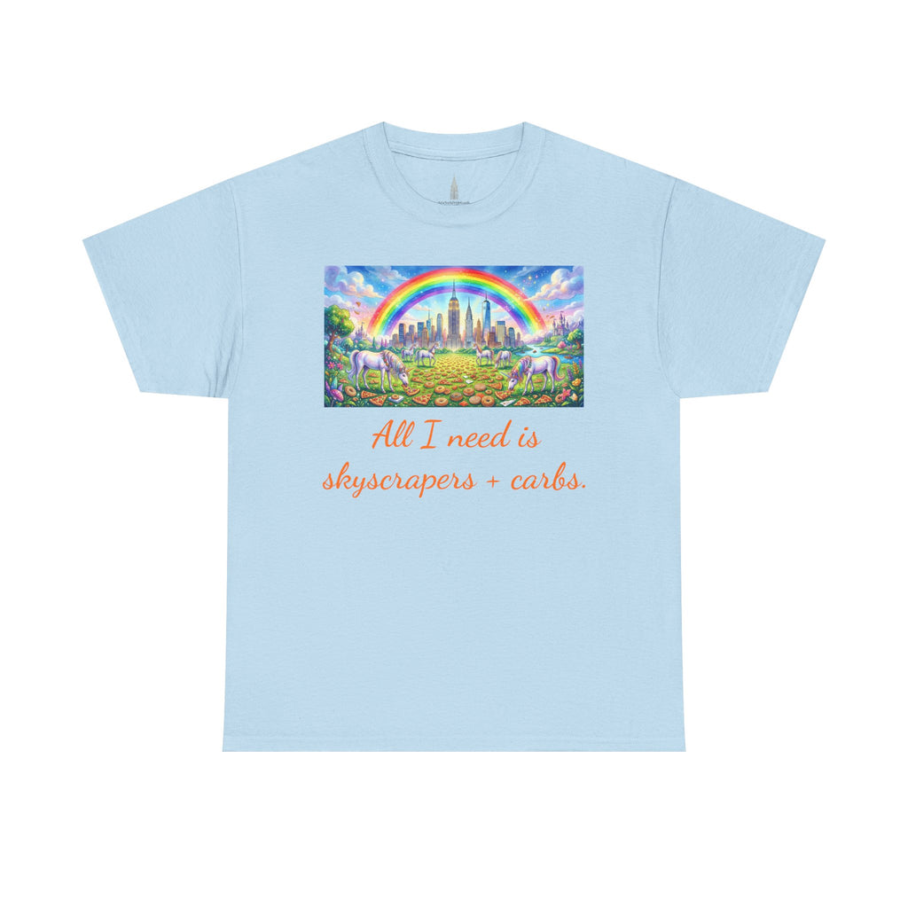 NYC Skyscrapers and Carbs T-Shirt | New York Is a Fairy Tale City Tee