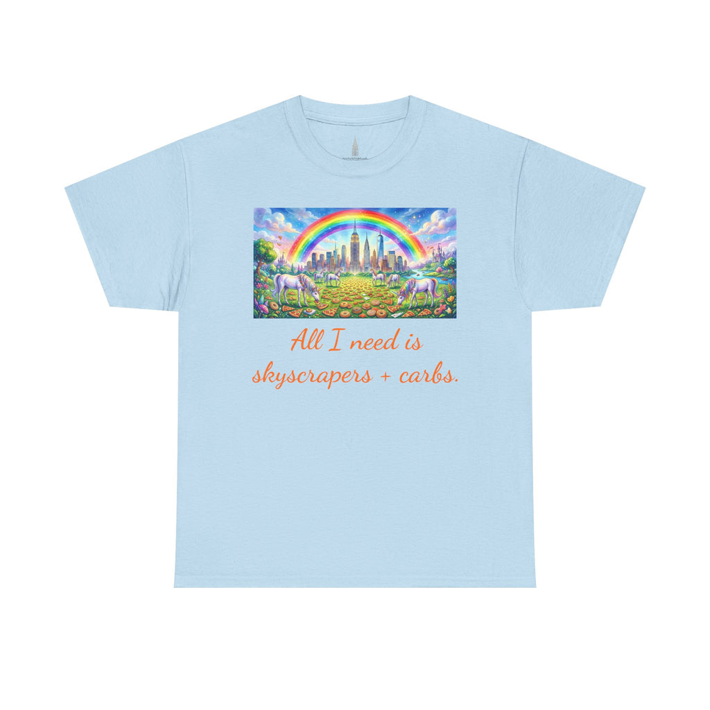 NYC Skyscrapers and Carbs T-Shirt | New York Is a Fairy Tale City Tee