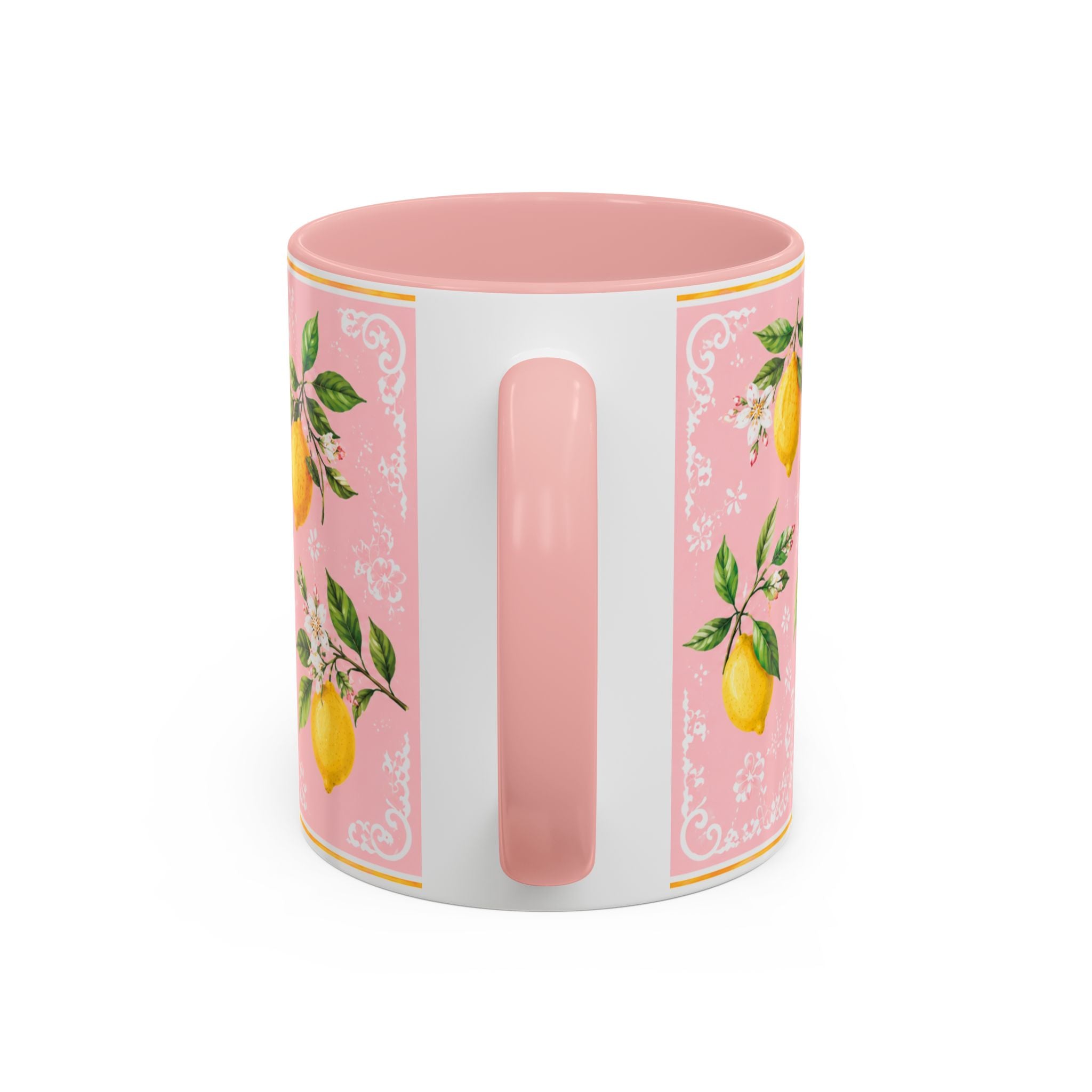 Little Italy Amalfi Pink Lemon 2 Accent Mug — La Dolce Vita Ceramic Kitchen Mug (11oz)