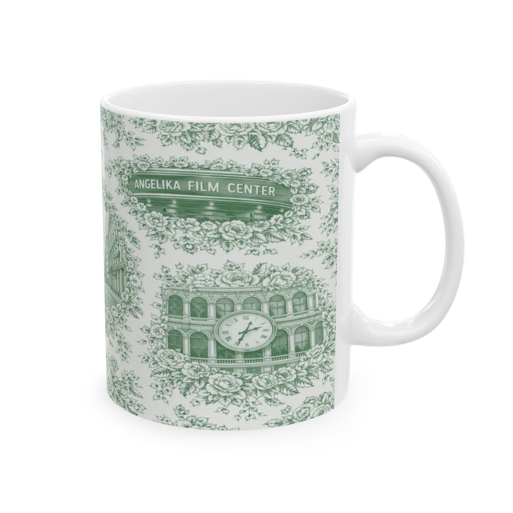 SoHo Green Toile de Jouy Mug | NYC Chinoiserie Ceramic Coffee Cup