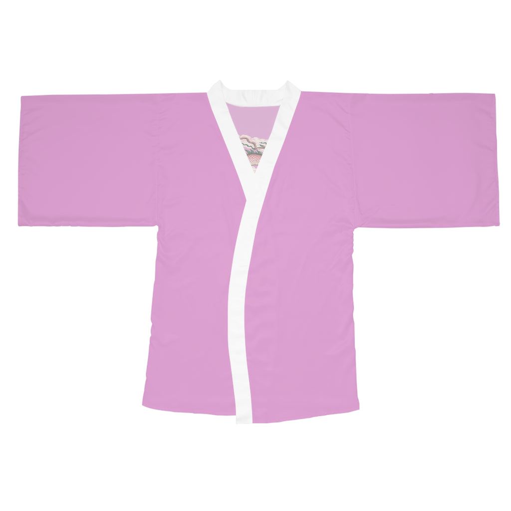 Chinatown Dragon Kimono Robe — Pink and Green Chinese Dragon Long Sleeve House Robe