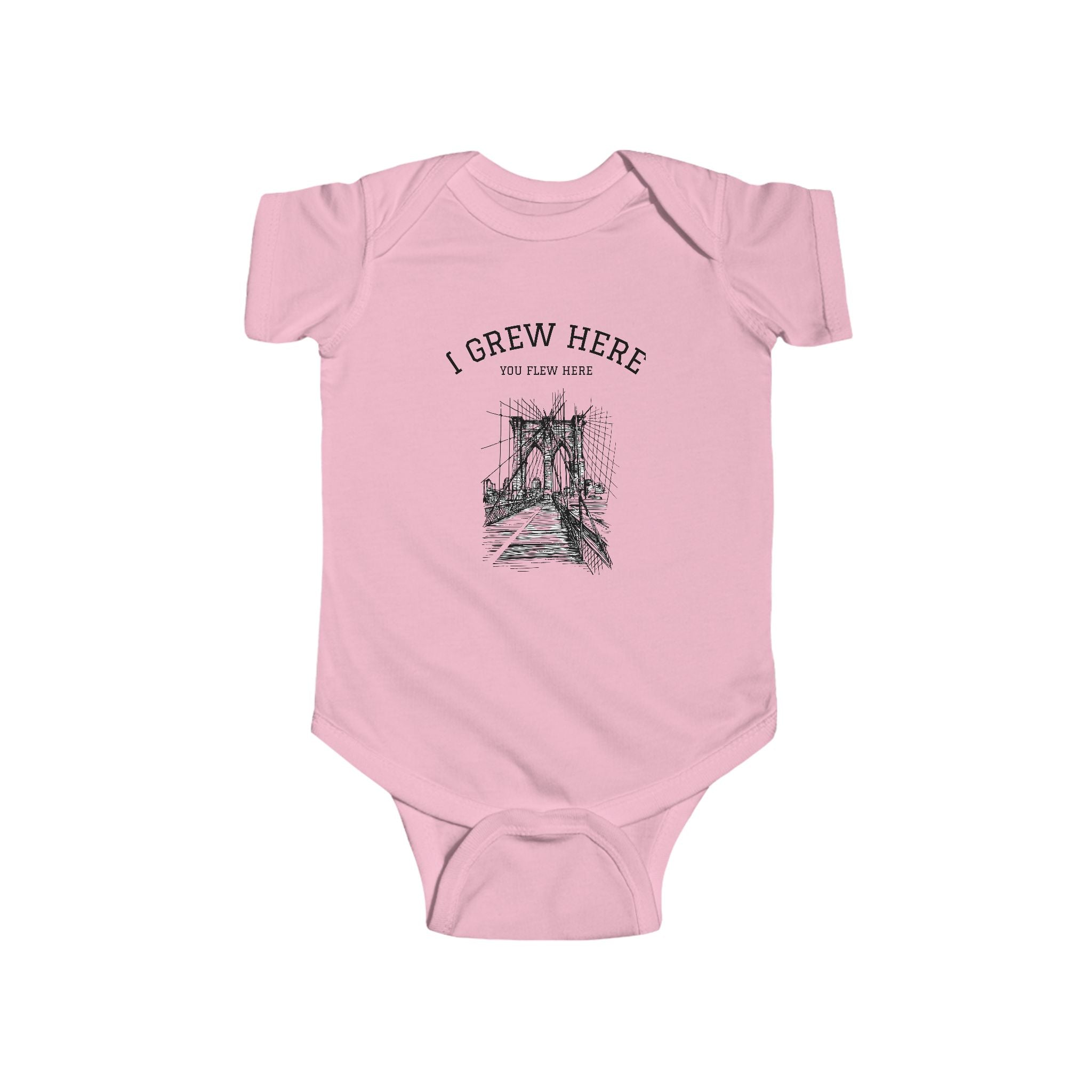 Brooklyn Bridge Sketch Baby Bodysuit | I Grew Here You Flew Here Infant Onesie