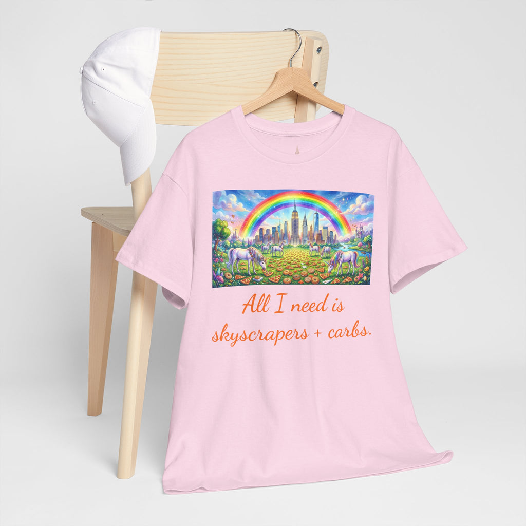 NYC Skyscrapers and Carbs T-Shirt | New York Is a Fairy Tale City Tee
