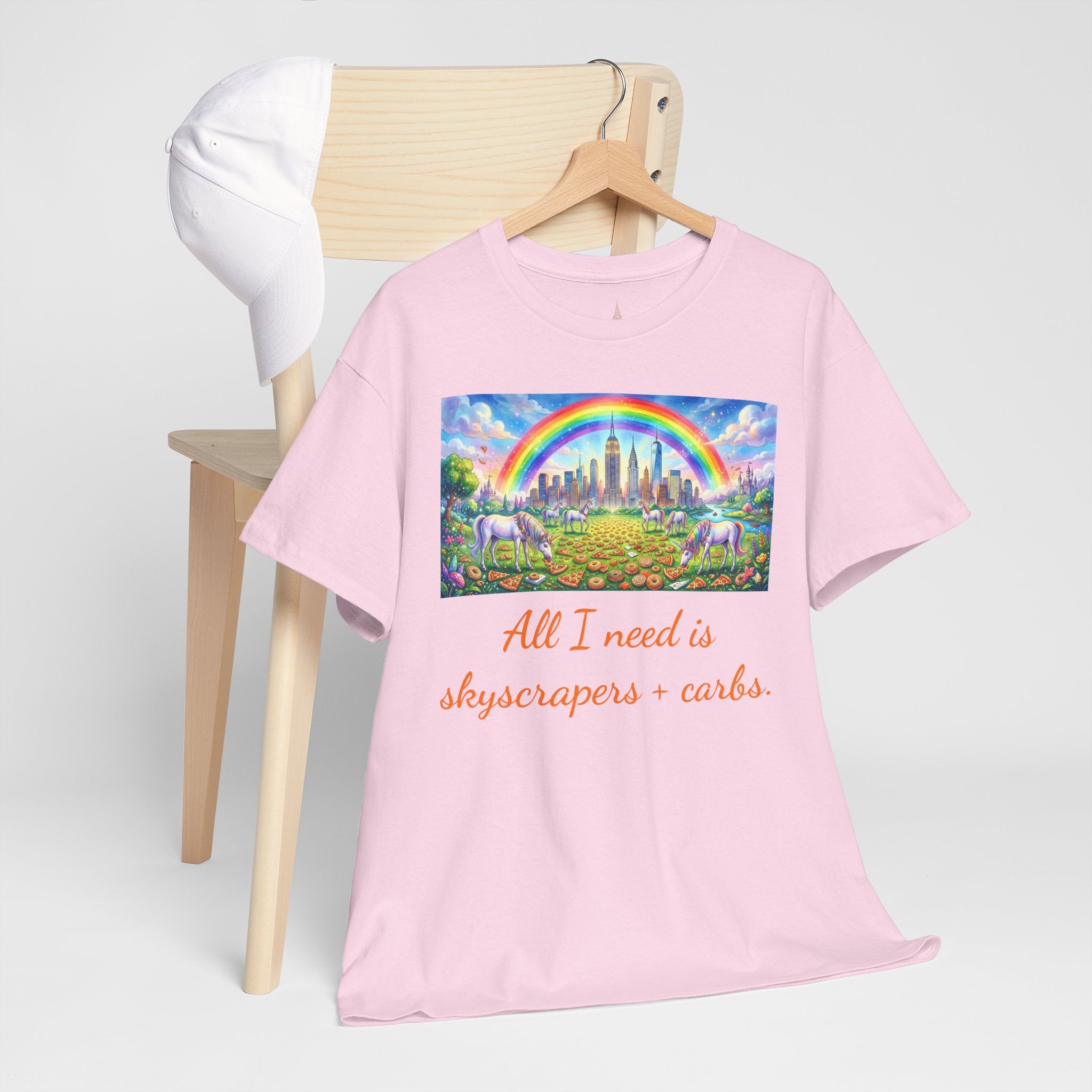 NYC Skyscrapers and Carbs T-Shirt | New York Is a Fairy Tale City Tee