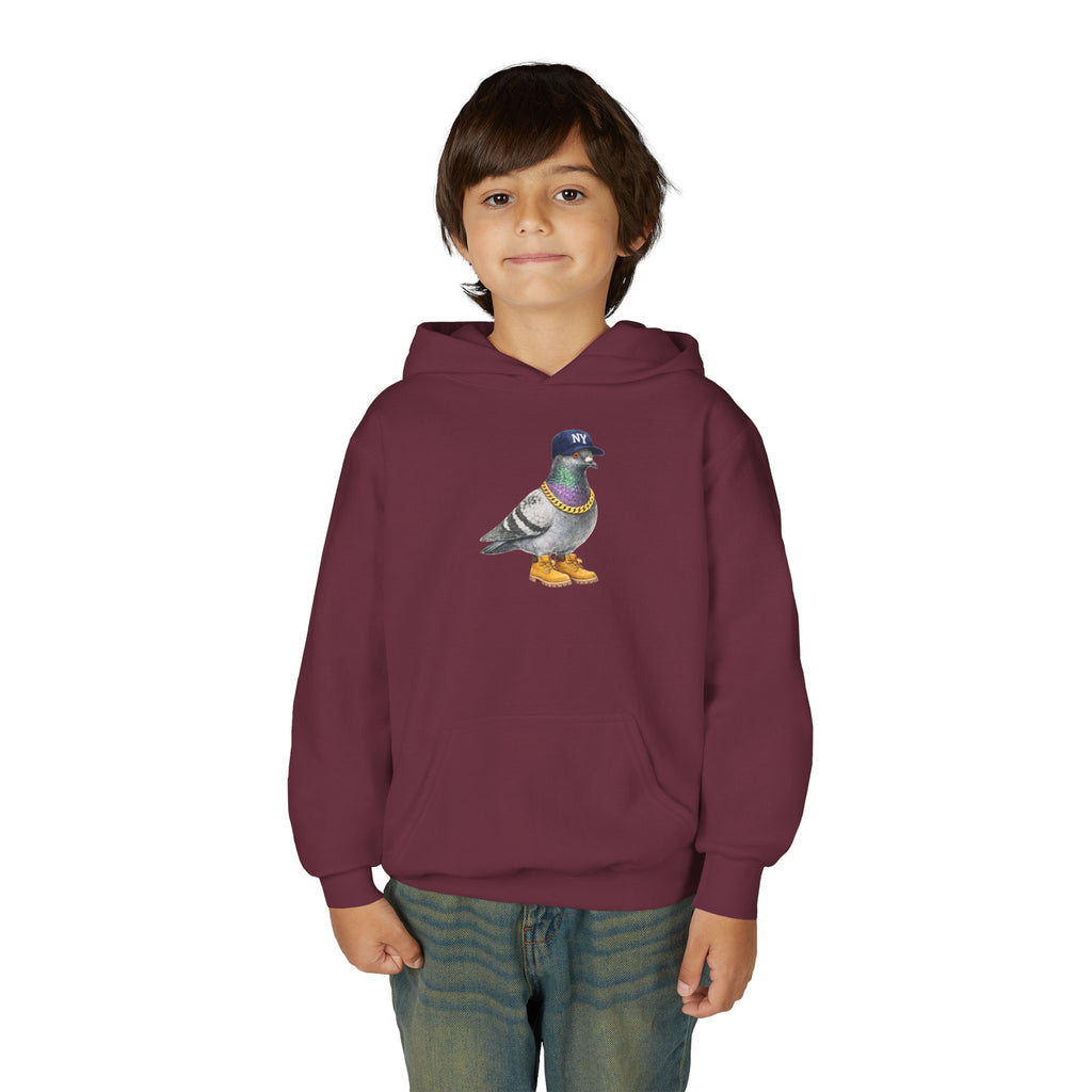 Customizable Bronx NYC Pigeon NYC Kids Hoodie | New York Baseball Sports Fan Bird Lovers Childrens Hooded Sweatshirt