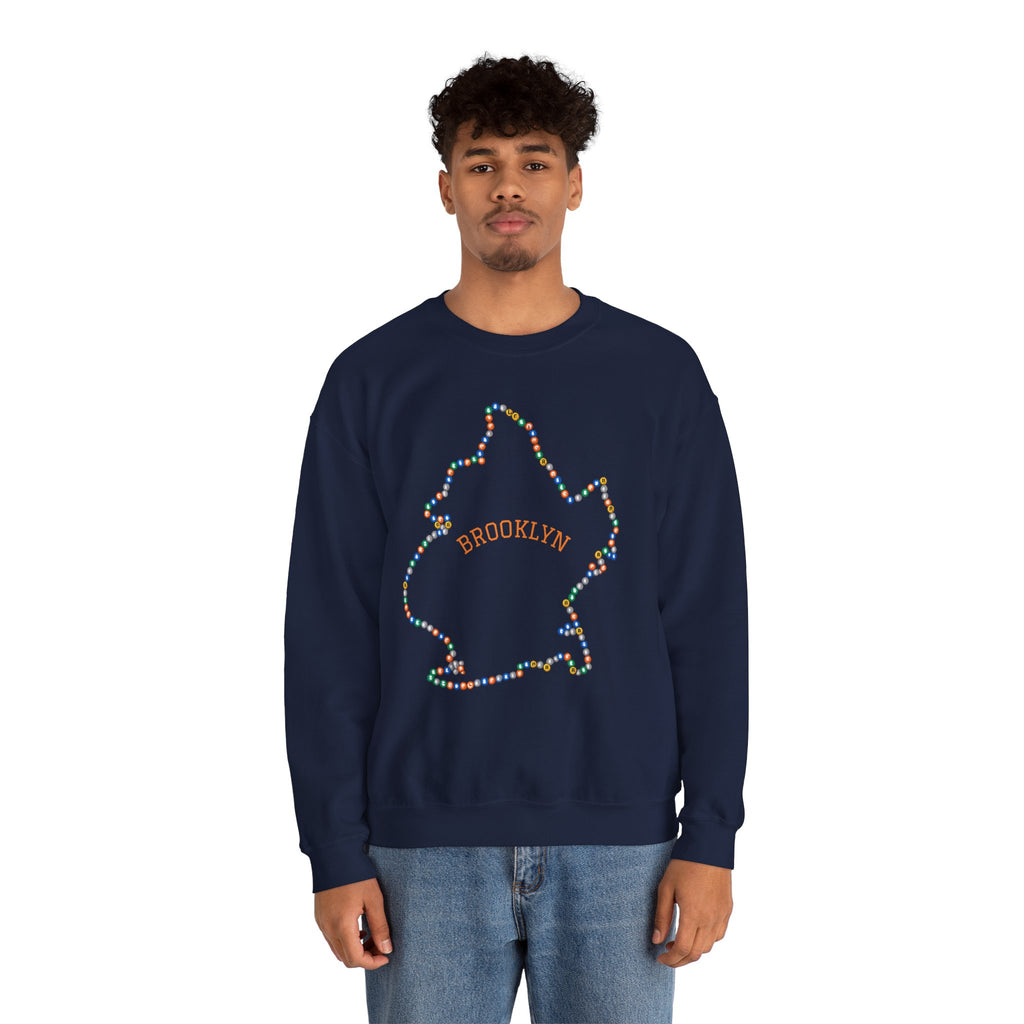 Sudadera con mapa del metro de Brooklyn | Suéter de cuello redondo de NYC