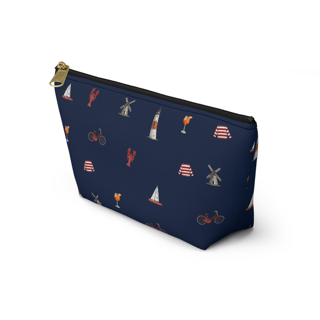 Icons of The Hamptons Blue  Accessory Pouch — T-Bottom Makeup Bag