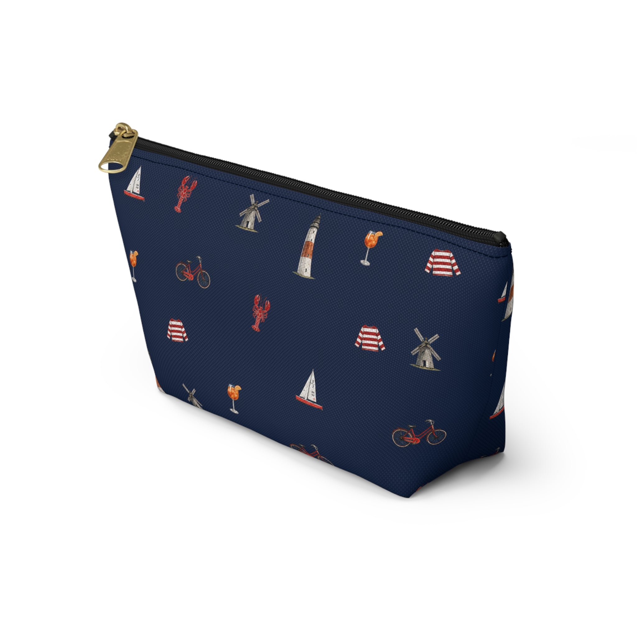 Icons of The Hamptons Blue  Accessory Pouch — T-Bottom Makeup Bag