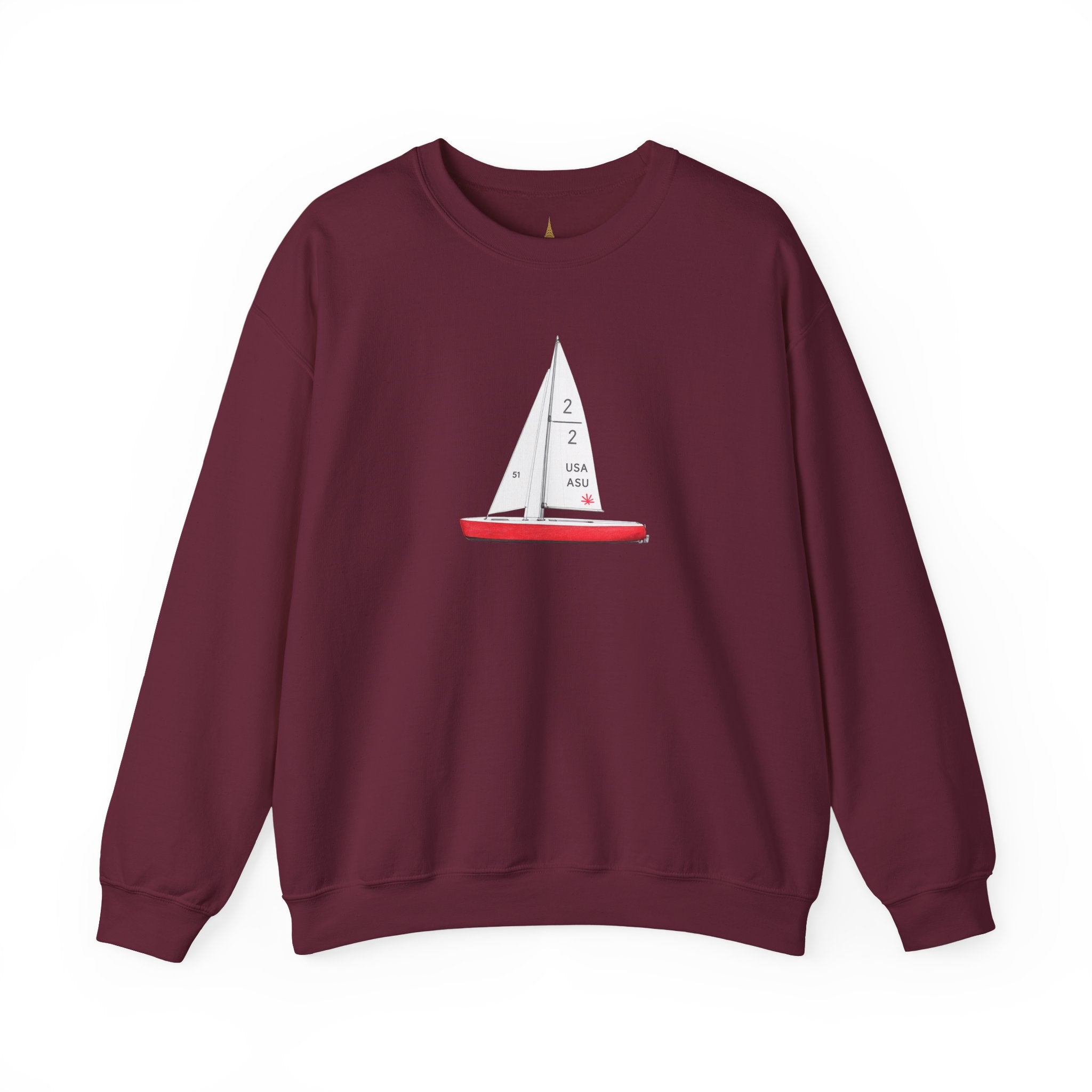 Central Park Model Sailboat Crewneck Sweatshirt — NYC Coastal Nautical Graphic Sweater