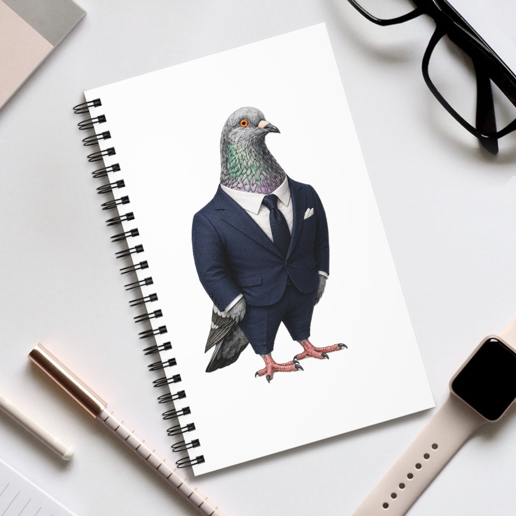 Customizable Billionaires' Row NYC Pigeon Spiral Journal | Bird Lovers Notebook