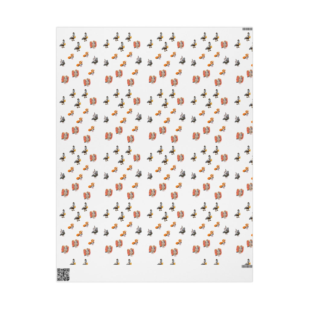 Parade Day NYC Pigeon Pattern Gift Wrap Paper | New York Party Parade Bird Lover Wrapping Paper Roll