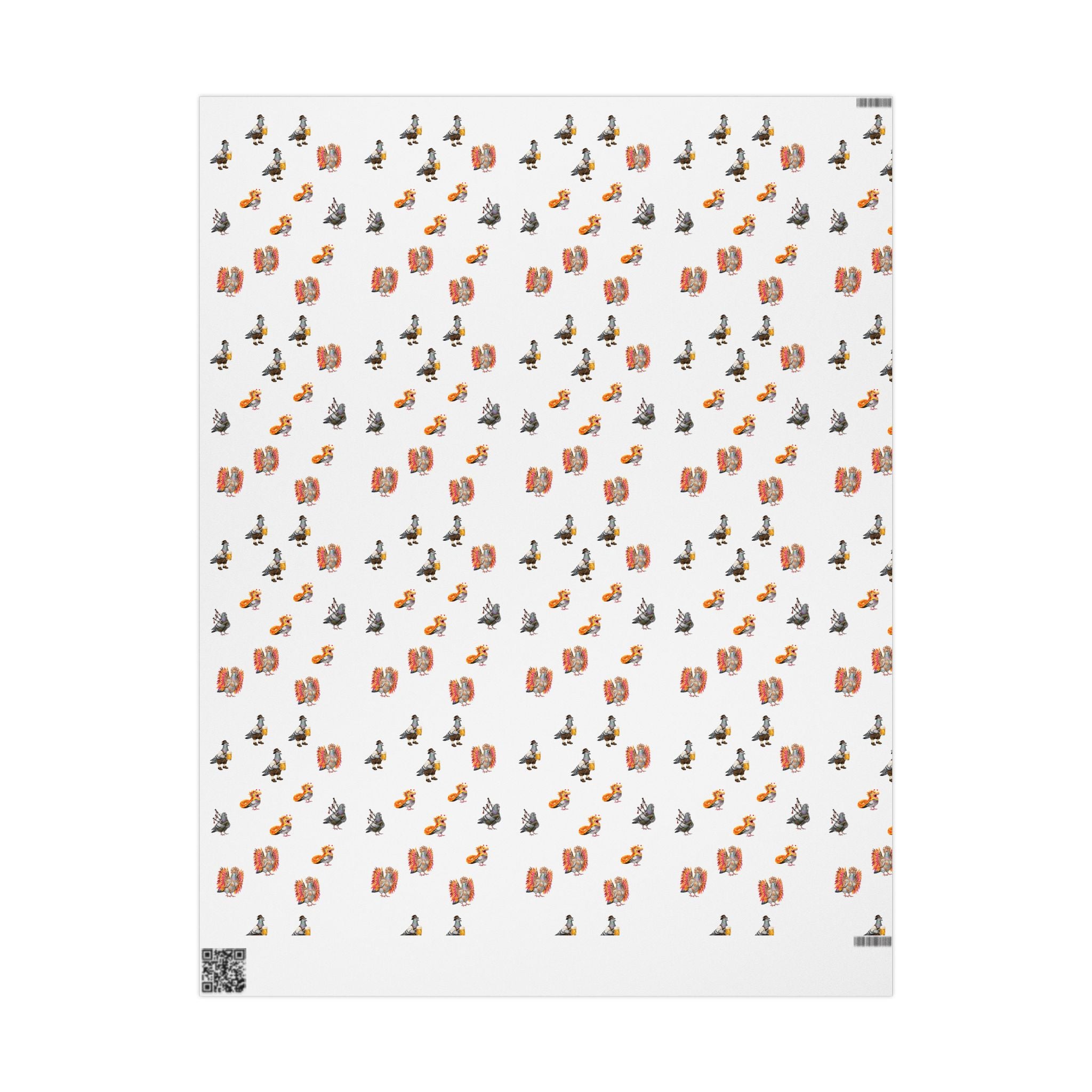 Parade Day NYC Pigeon Pattern Gift Wrap Paper | New York Party Parade Bird Lover Wrapping Paper Roll