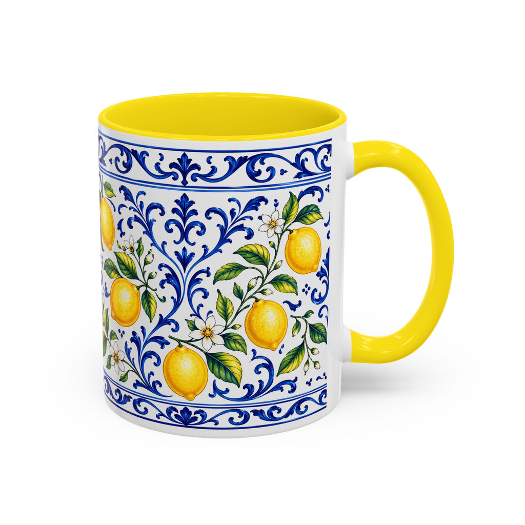 Little Italy Amalfi Blue with Lemon Mug — Blue Ceramic Kitchen Mug (11oz)
