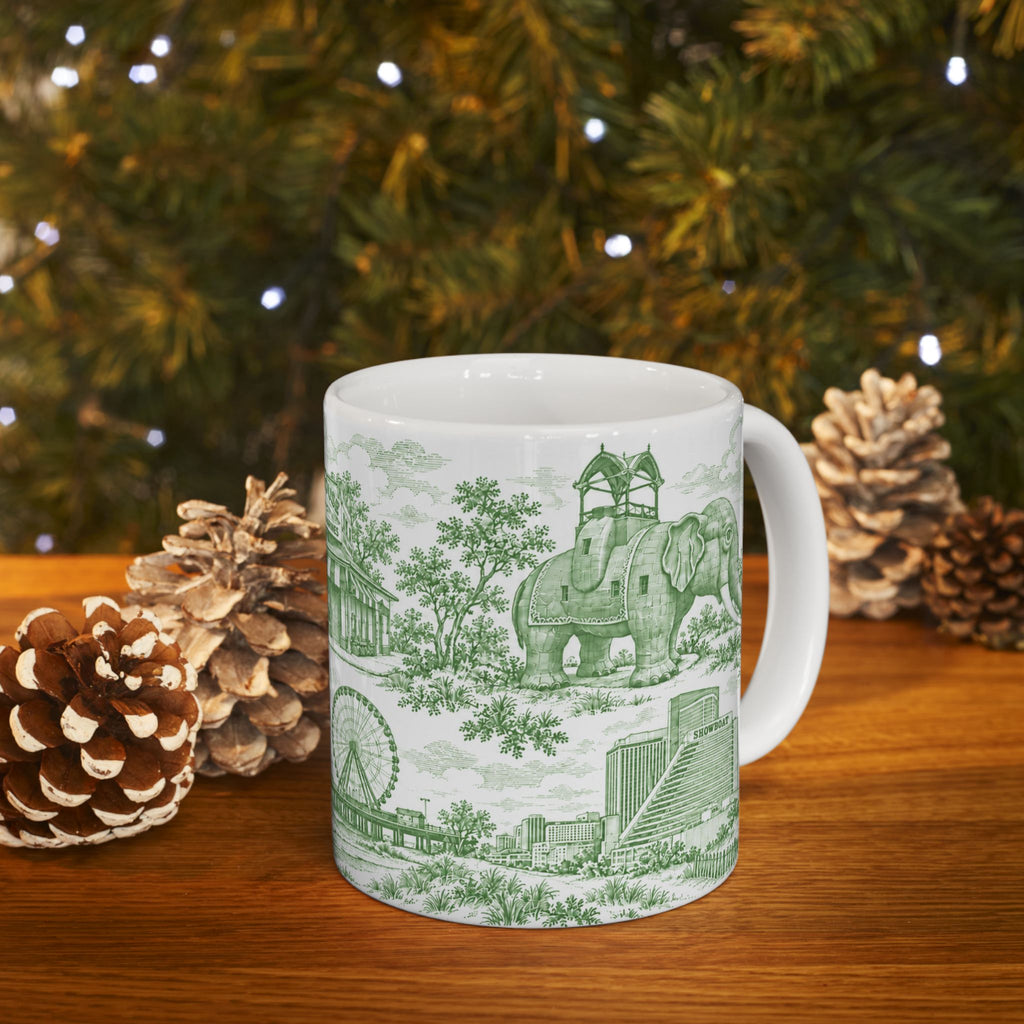 Atlantic City Green Toile de Jouy 11oz Mug