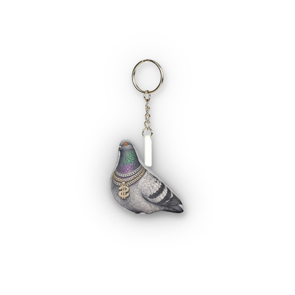 Diamond District NYC Pigeon Mini Plush Keychain | Bling Jeweler Bird Lovers Plushie Bag Charm
