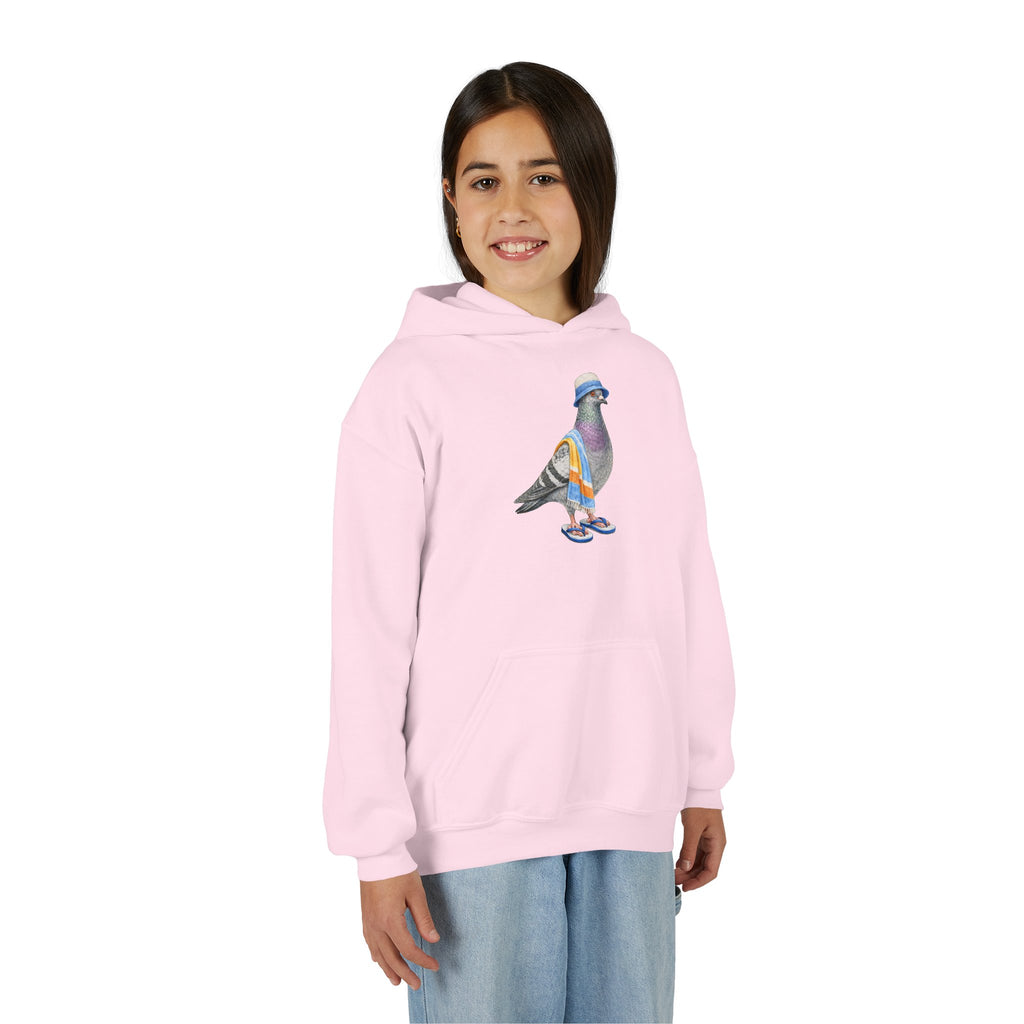 Sudadera con capucha personalizable Coney Island NYC Paloma NYC para niños | Sudadera con capucha para niños amantes de las aves "beach bum" de Nueva York