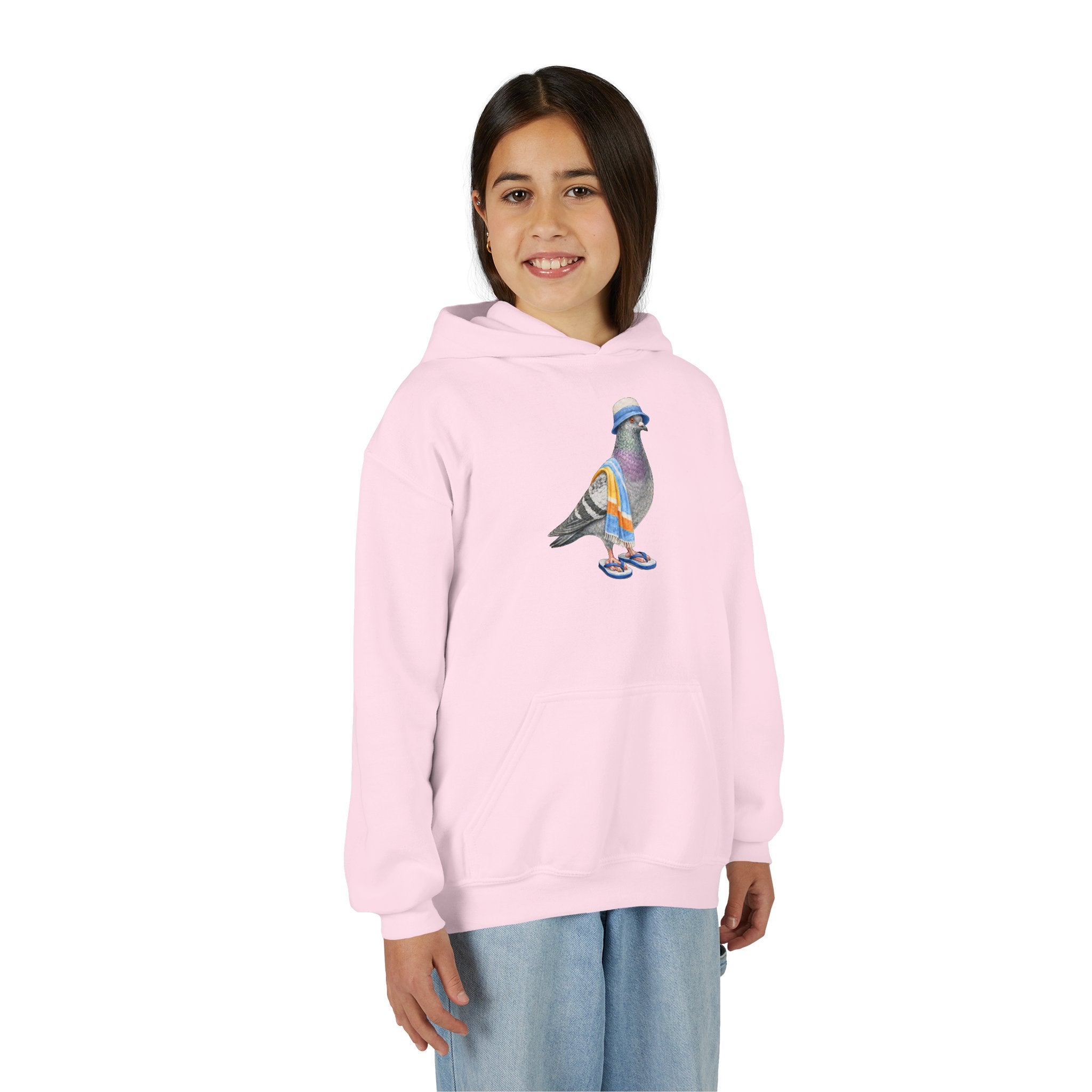 Sudadera con capucha personalizable Coney Island NYC Paloma NYC para niños | Sudadera con capucha para niños amantes de las aves "beach bum" de Nueva York