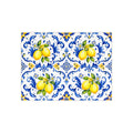 Little Italy Amalfi Blue and White with Lemon Ceramic Tile - Mediterranean Lemon Decorative Kitchen Backsplash Tile Art 6" x 8"