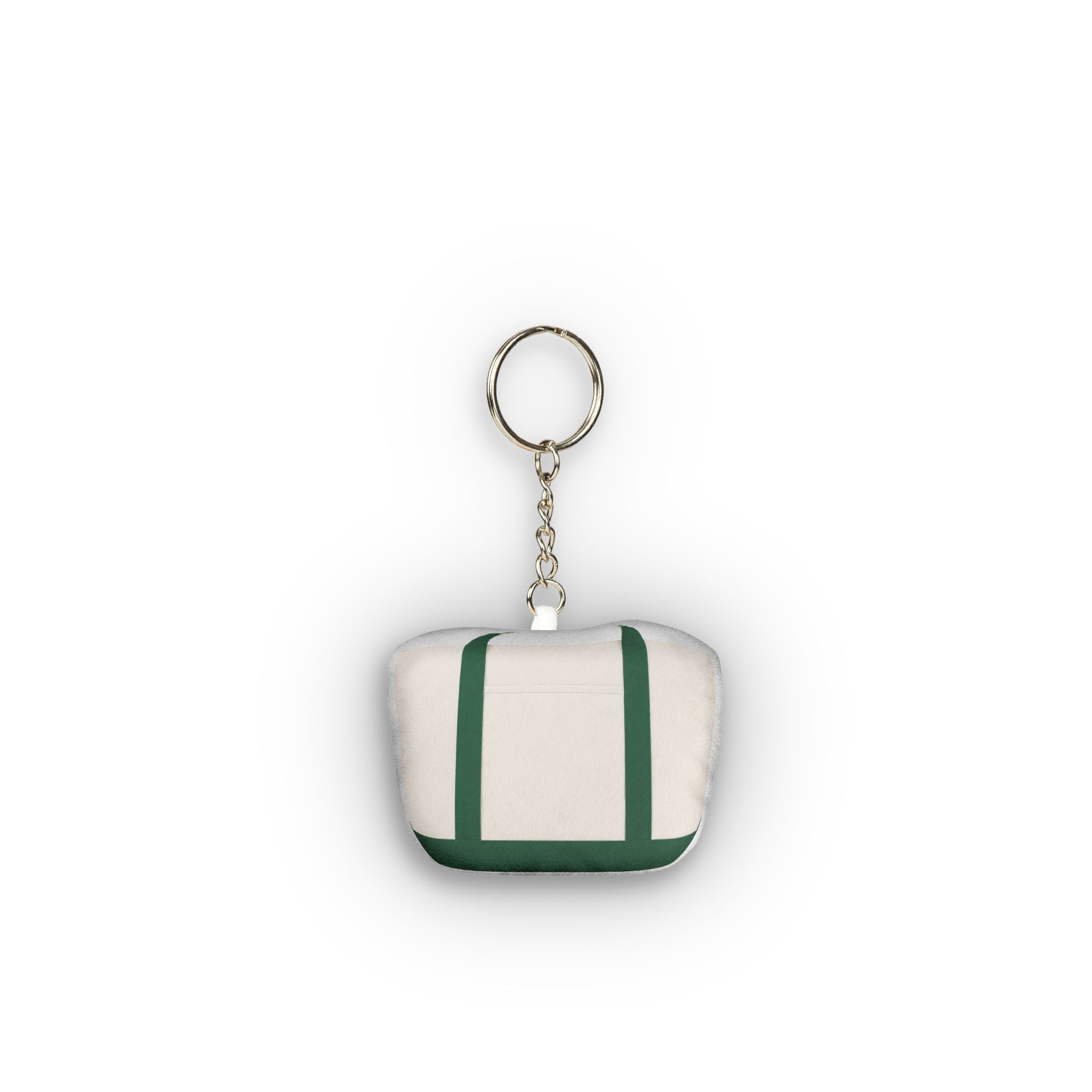 Tote Bag Mini Plush Keychain - Green Canvas Tote Coastal Style Bag Charm