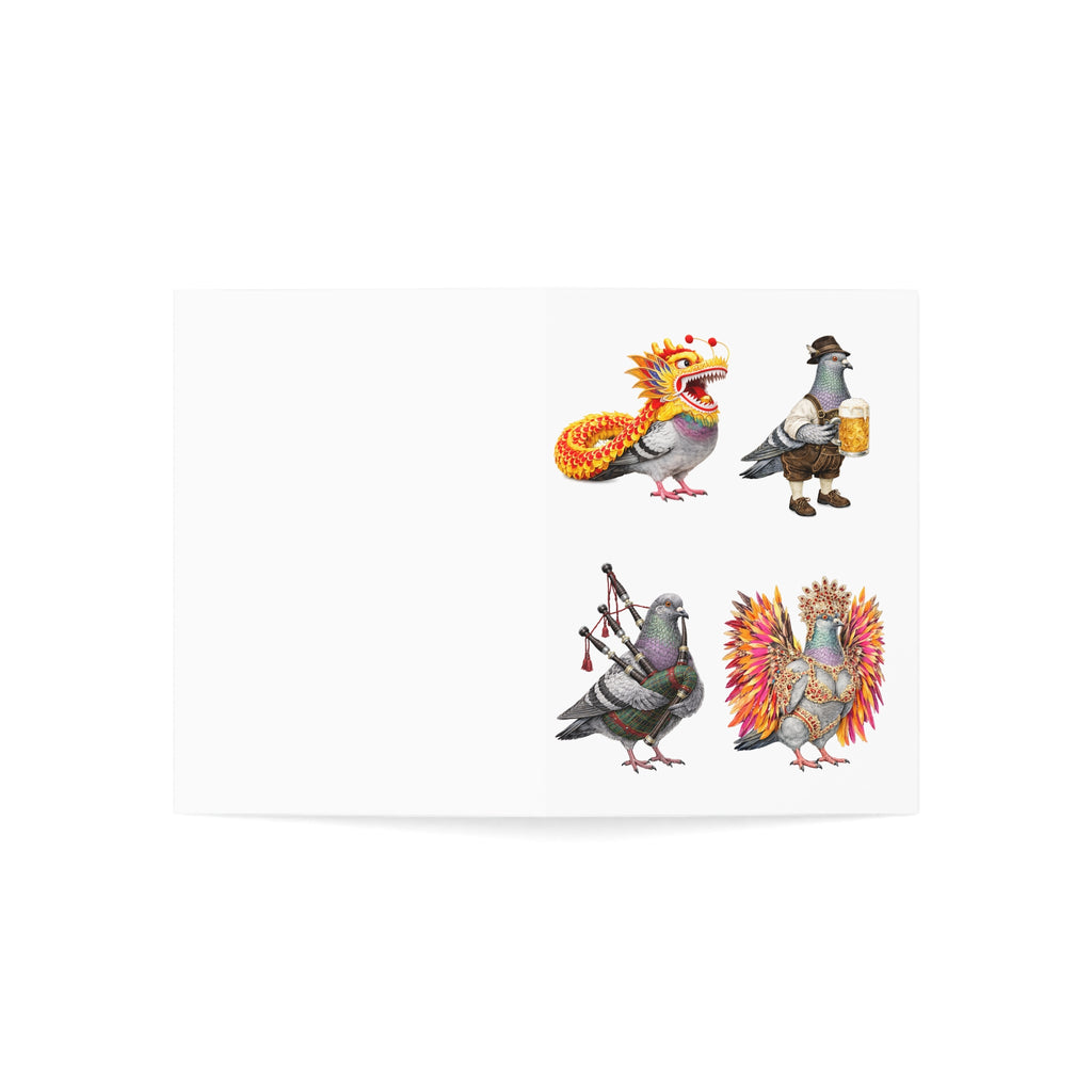 Parade Day NYC Pigeon Greeting Cards | Party Like A New Yorker Bird Lover Holiday Celebration Card Pack