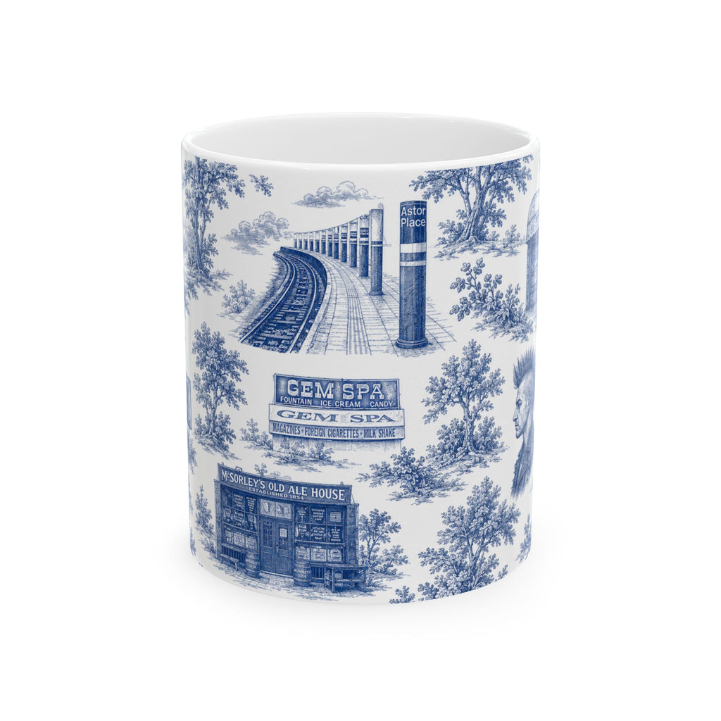 East Village Blue Toile de Jouy Mug | NYC Chinoiserie Ceramic Mug