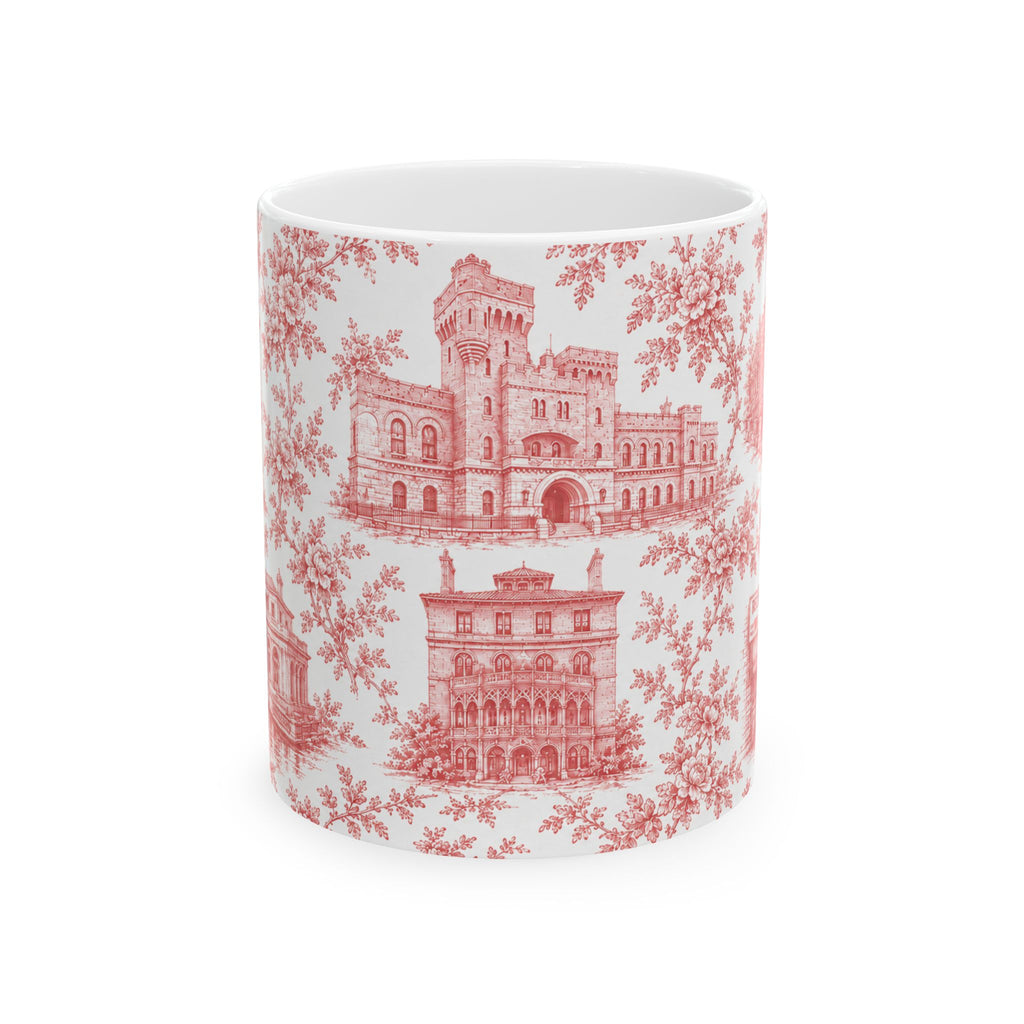 Park Slope Red Toile de Jouy Mug | NYC Chinoiserie Ceramic Coffee Cup
