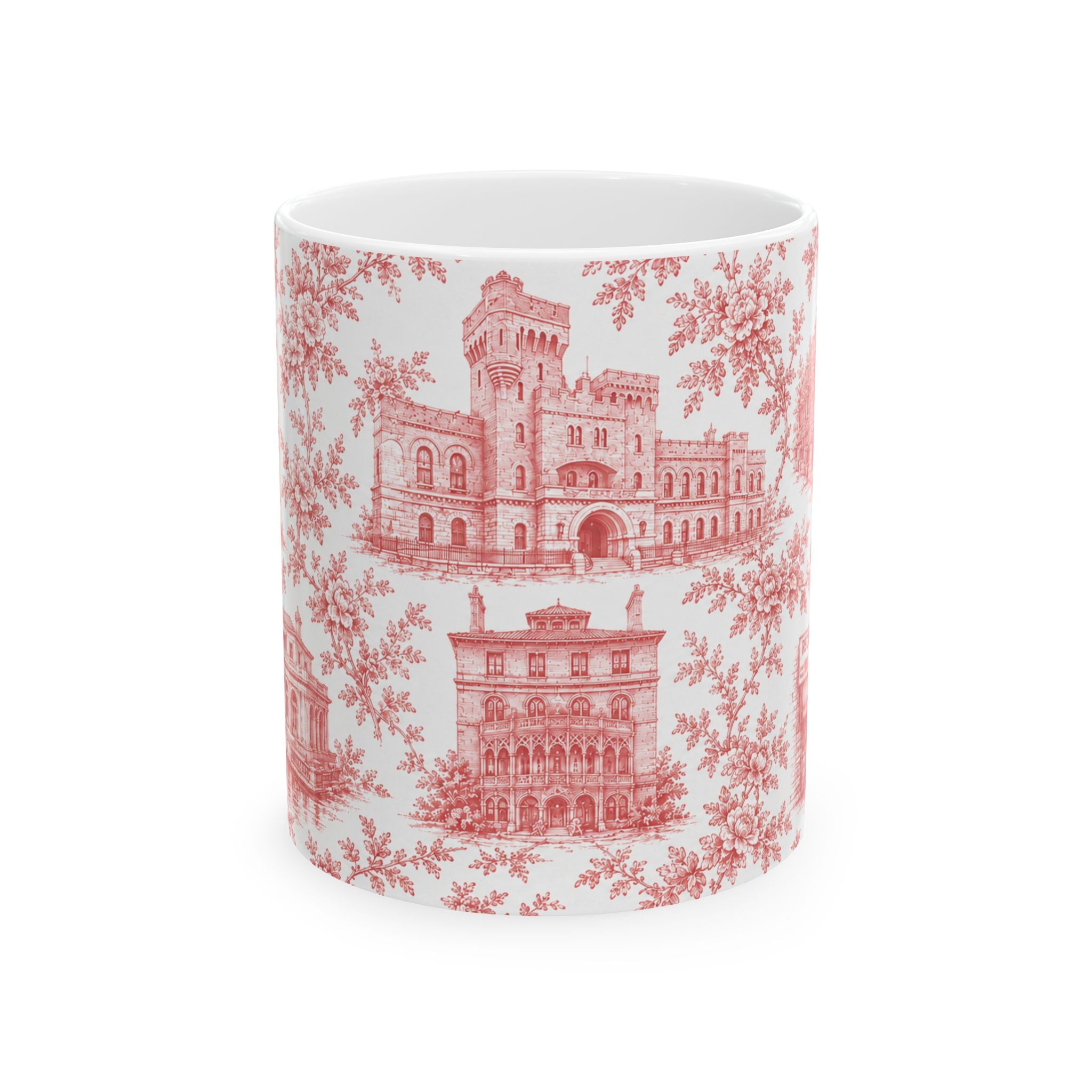 Park Slope Red Toile de Jouy Mug | NYC Chinoiserie Ceramic Coffee Cup