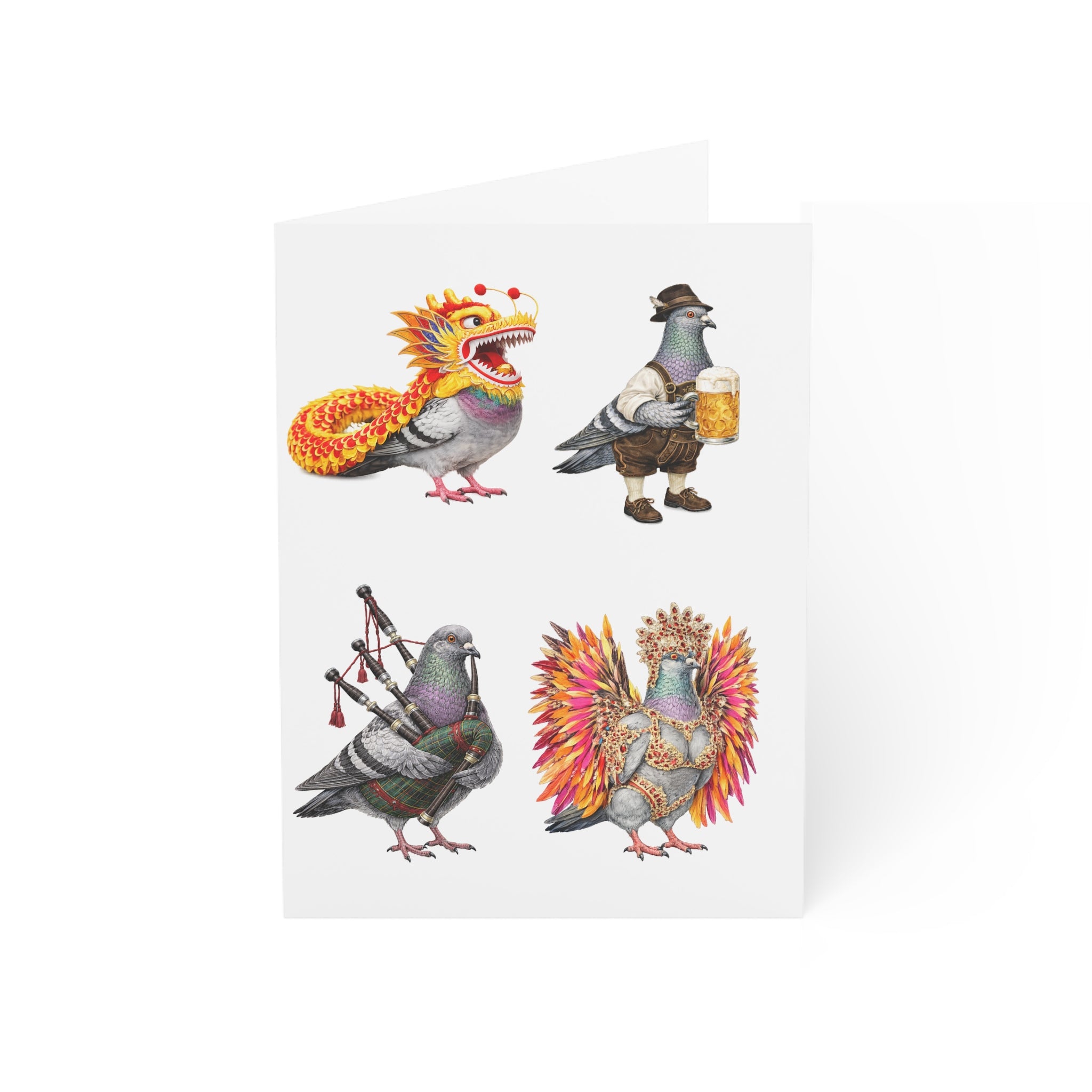 Parade Day NYC Pigeon Greeting Cards | Party Like A New Yorker Bird Lover Holiday Celebration Card Pack