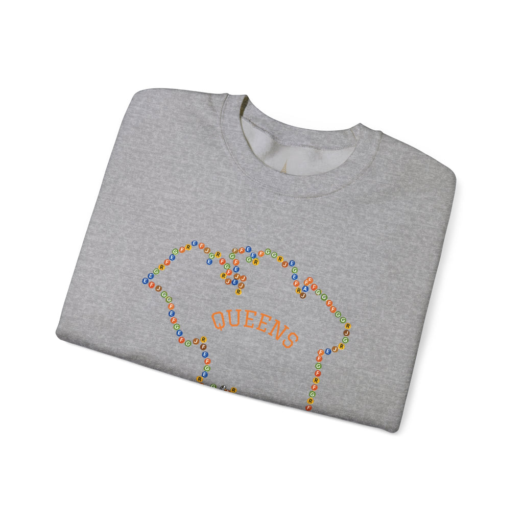 Queens Map Subway Signs Sweatshirt | NYC Crewneck Sweater