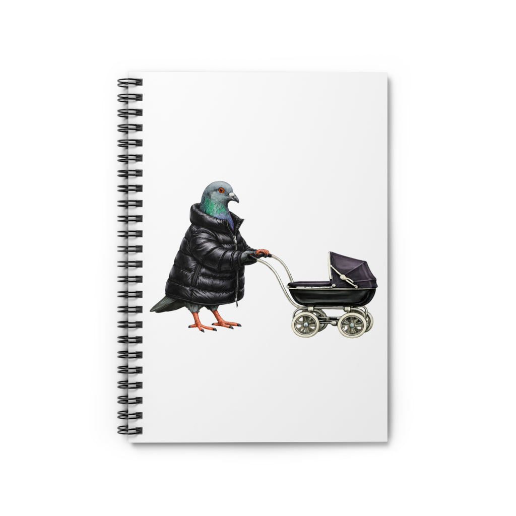 Customizable Park Slope NYC Pigeon Spiral Journal | Brooklyn Mommy Bird Lovers Notebook