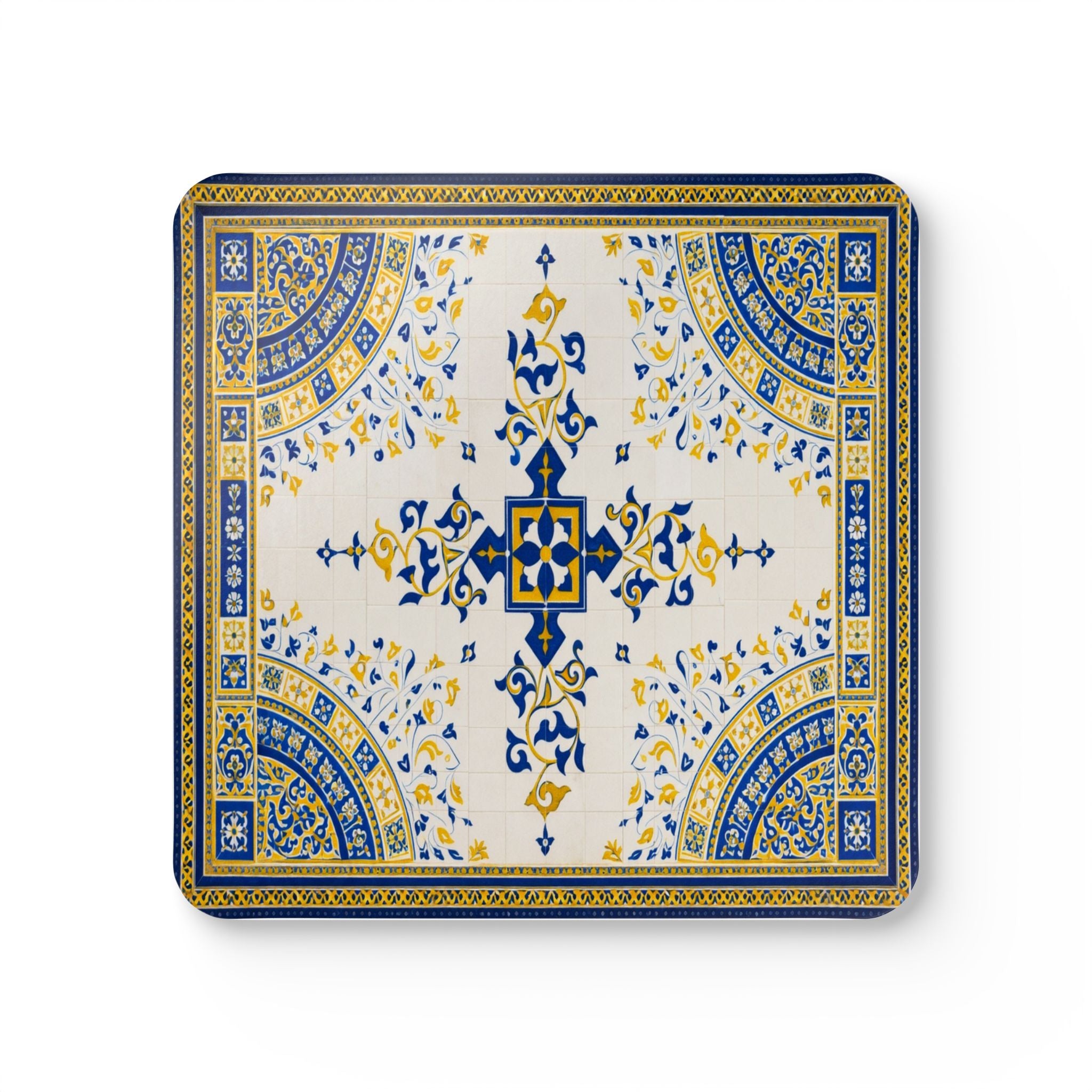 Posavasos de corcho con azulejos de la Fuente de Bethesda | Juego de 4 posavasos de corcho con la arcada de la Terraza Bethesda de Central Park