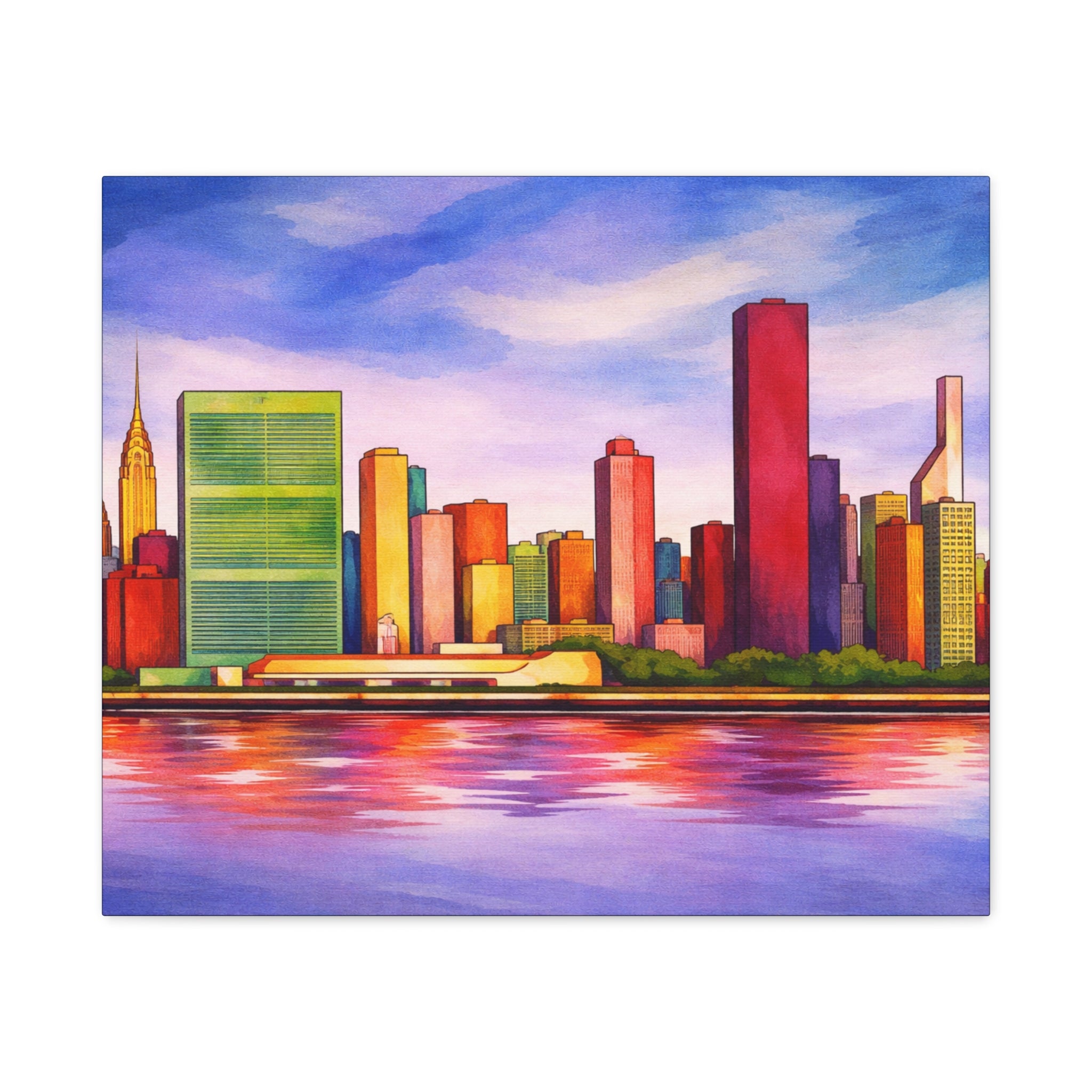 Colorful Midtown Manhattan Skyline NYC Canvas